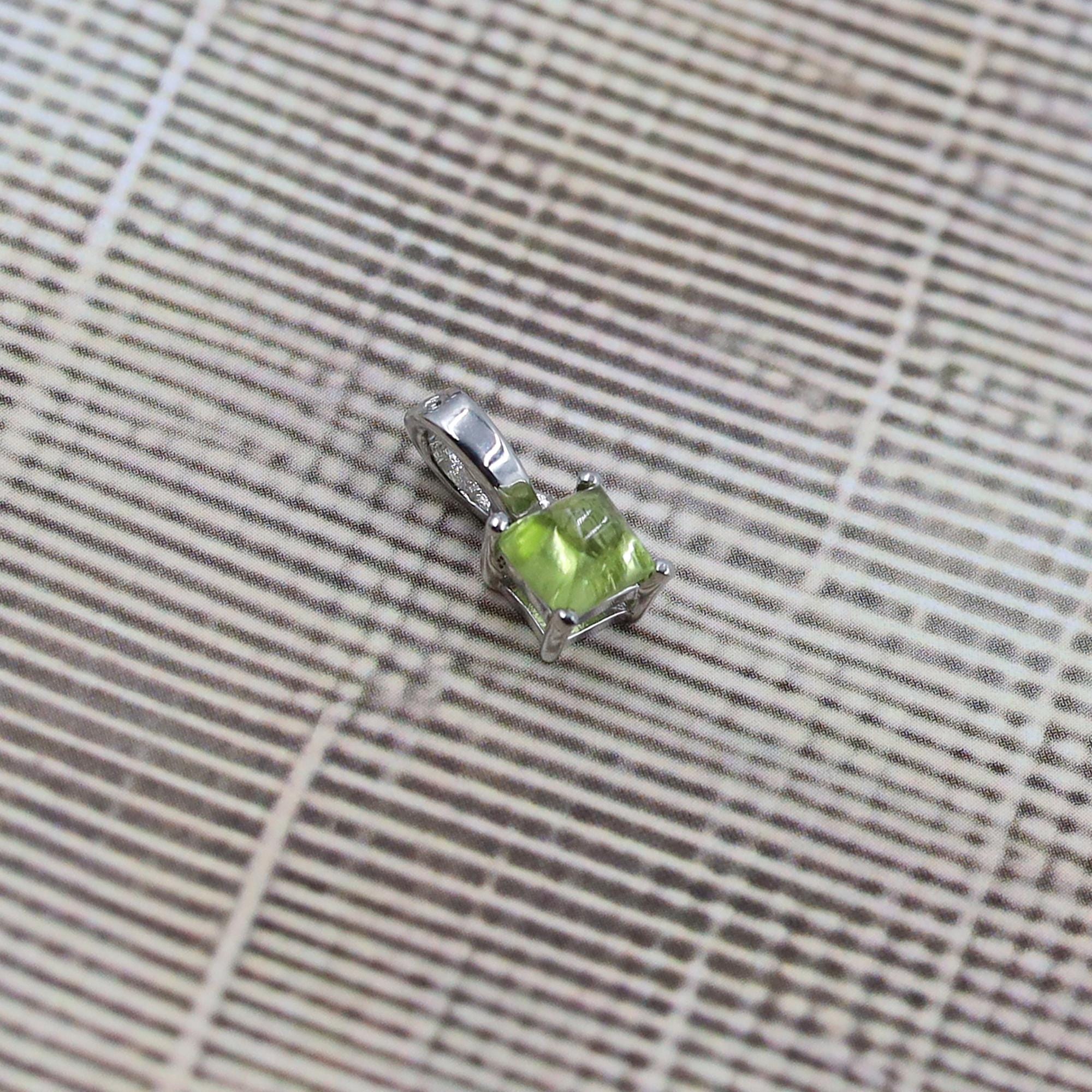 Peridot Pendant Sterling Silver: Natural Green Gemstone, August Birthstone