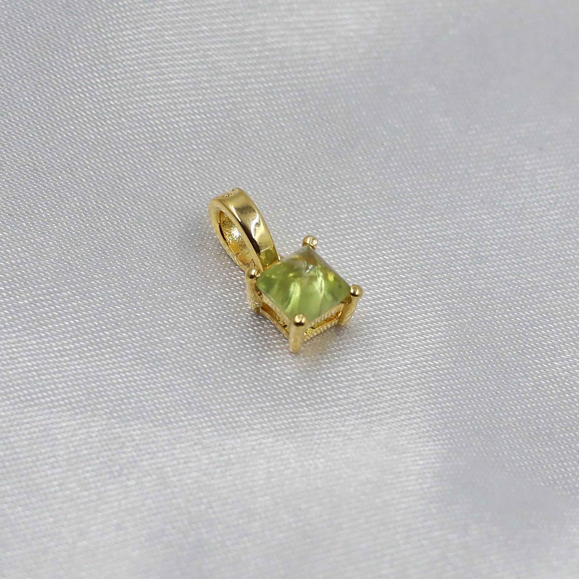 Peridot Pendant Sterling Silver: Natural Green Gemstone, August Birthstone