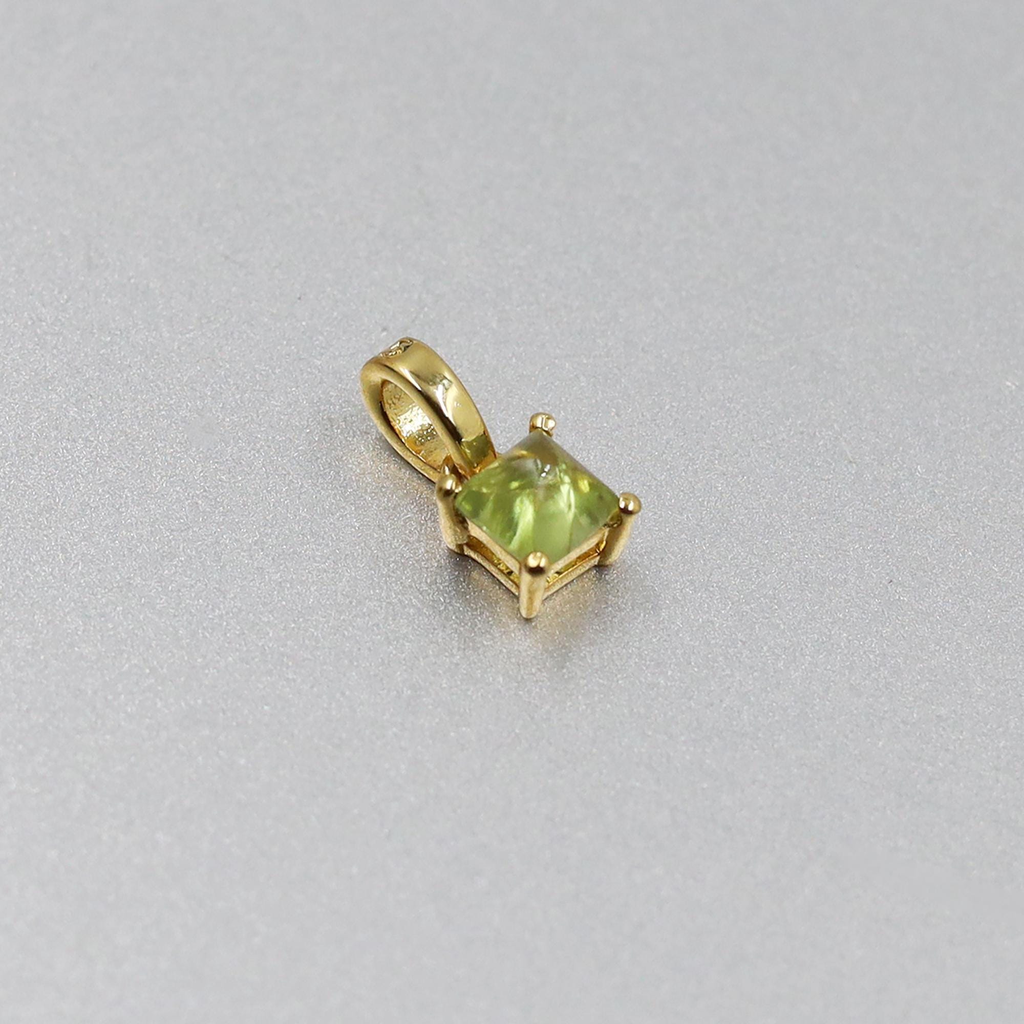 Peridot Pendant Sterling Silver: Natural Green Gemstone, August Birthstone