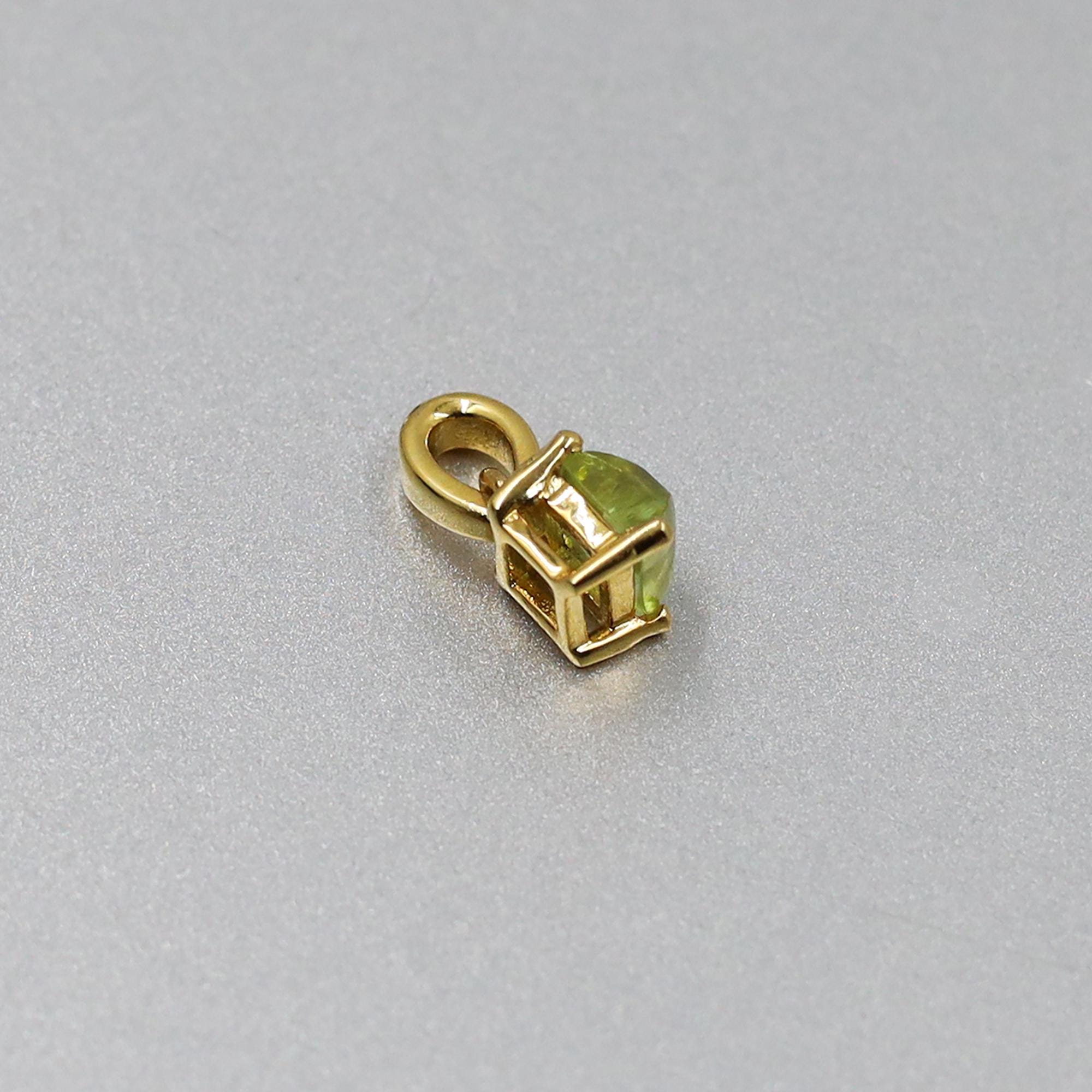 Sterling Silver Peridot Pendant Necklace: Handmade August Birthstone Jewelry