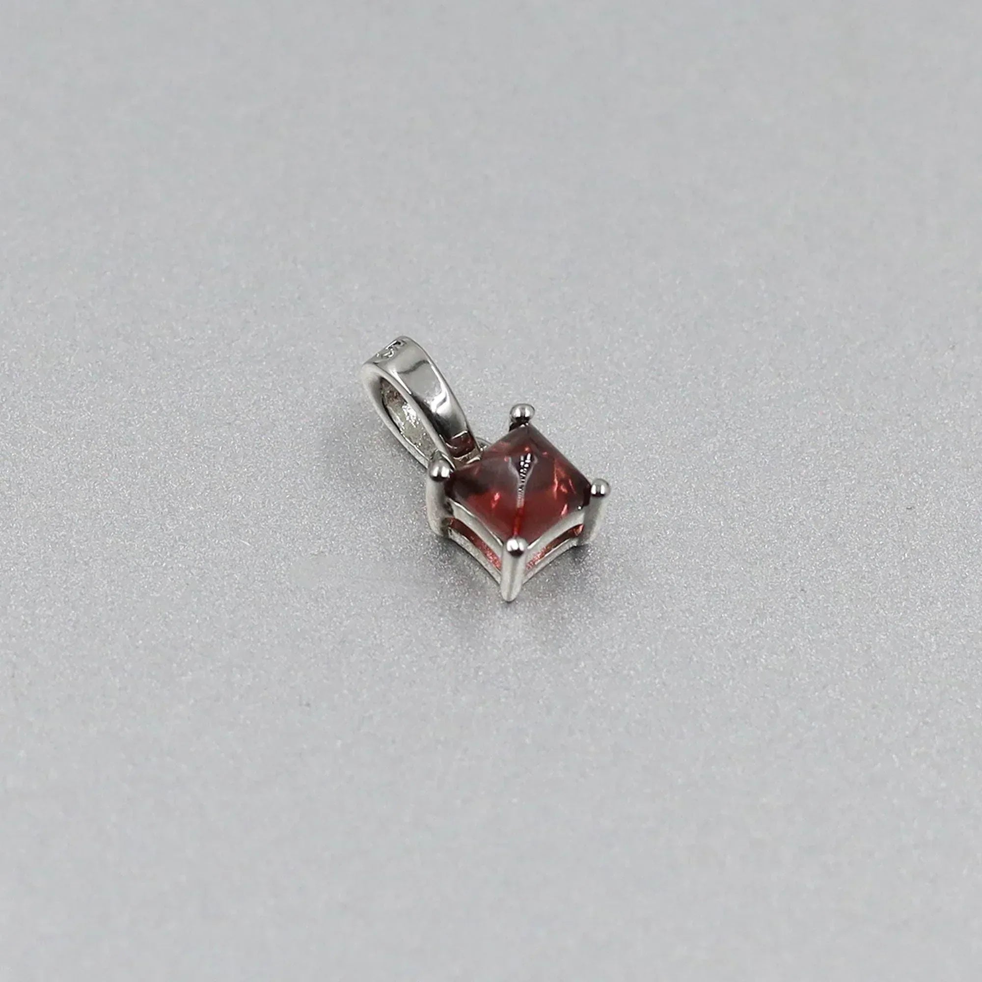 Garnet Pendant Necklace: Natural Gemstone, Rose Gold & Yellow Gold Silver