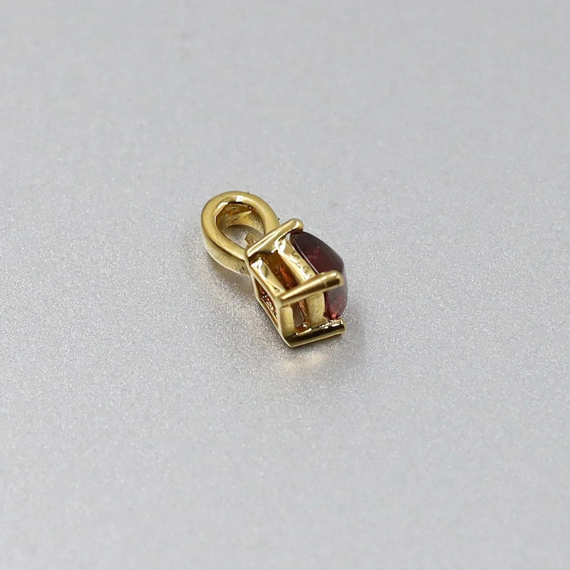 Garnet Pendant Necklace: Natural Gemstone, Rose Gold & Yellow Gold Silver