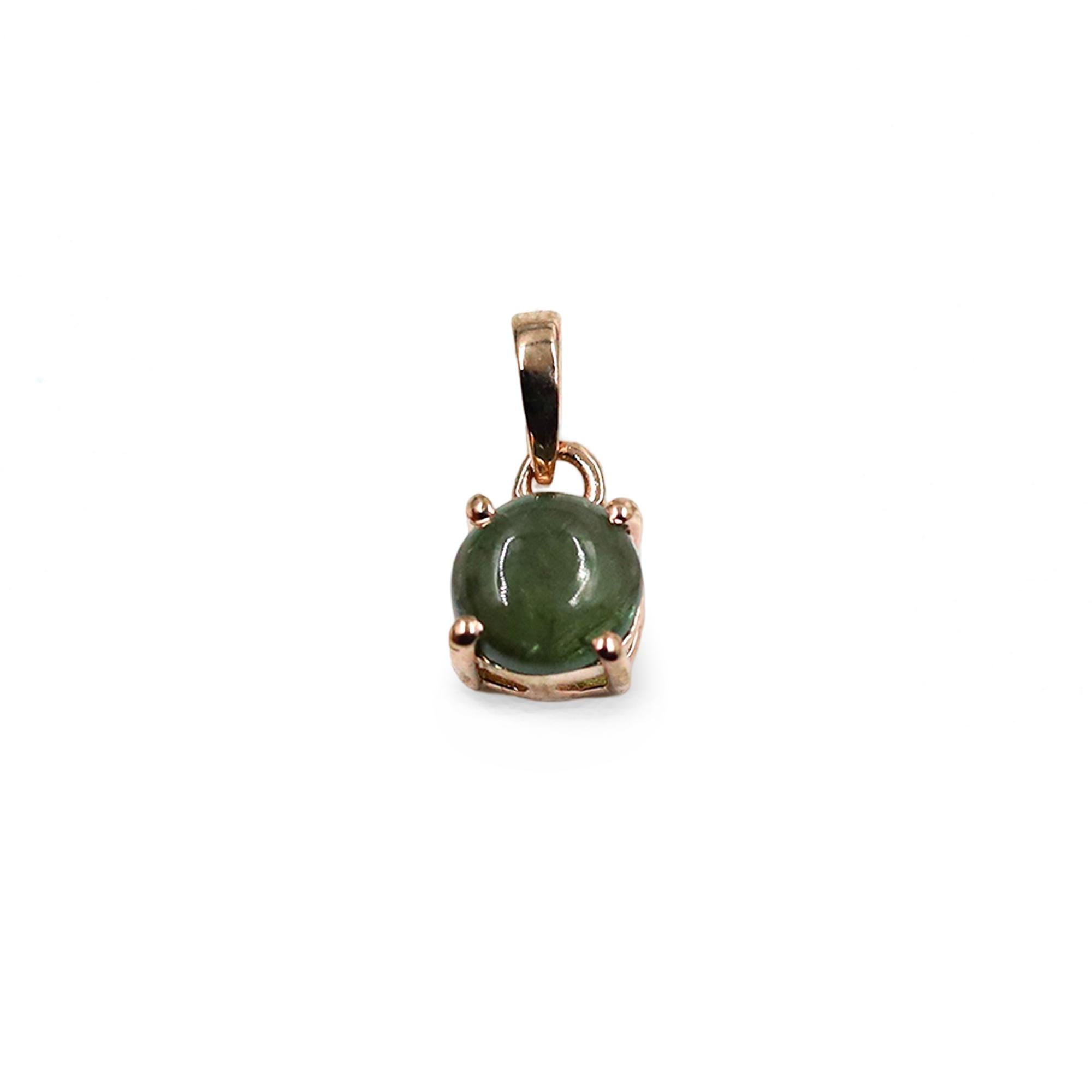 Natural Tourmaline Sterling Silver Pendant Necklace: October Birthstone