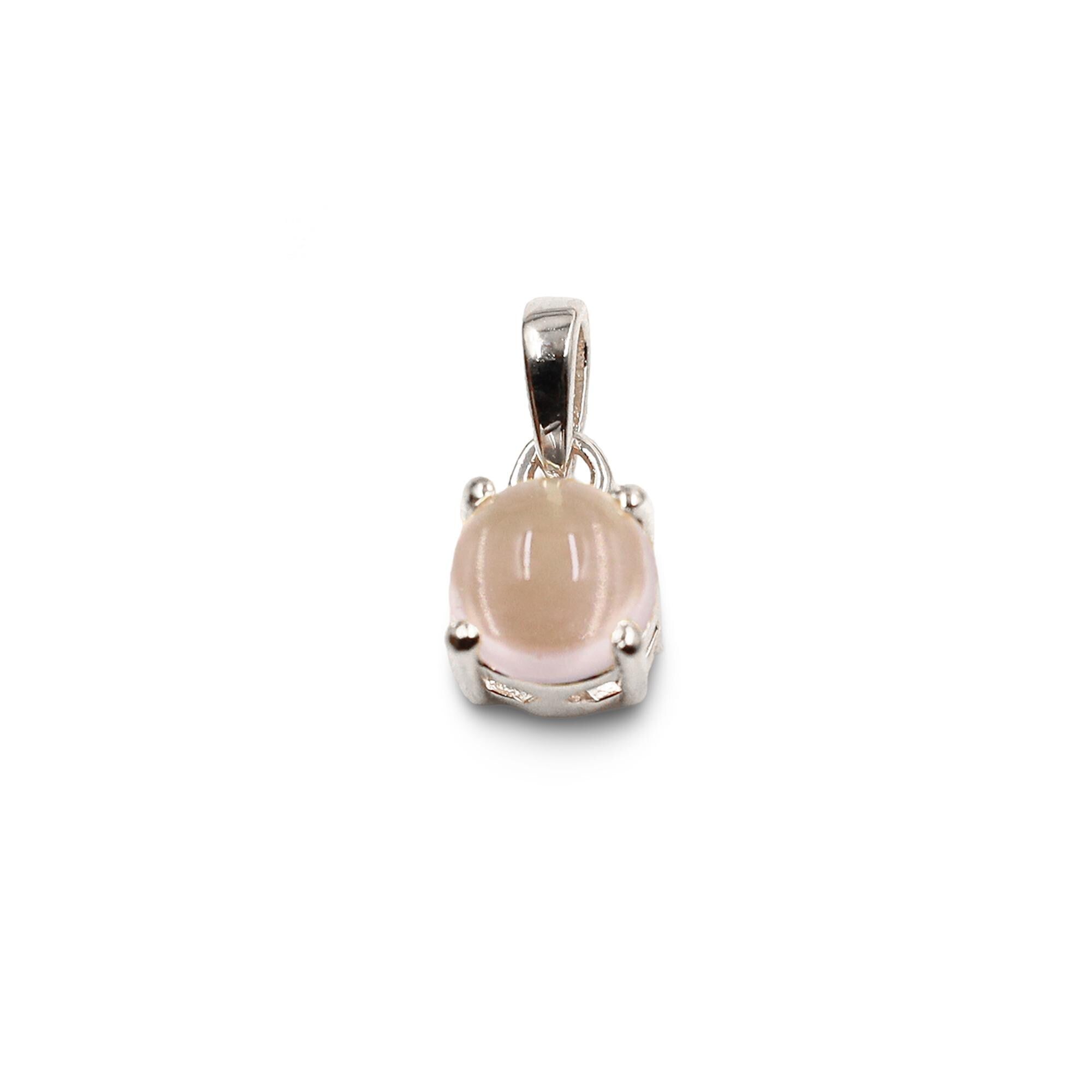 Natural Rose Quartz 925 Sterling Silver Pendant: Handmade Bohemian Necklace