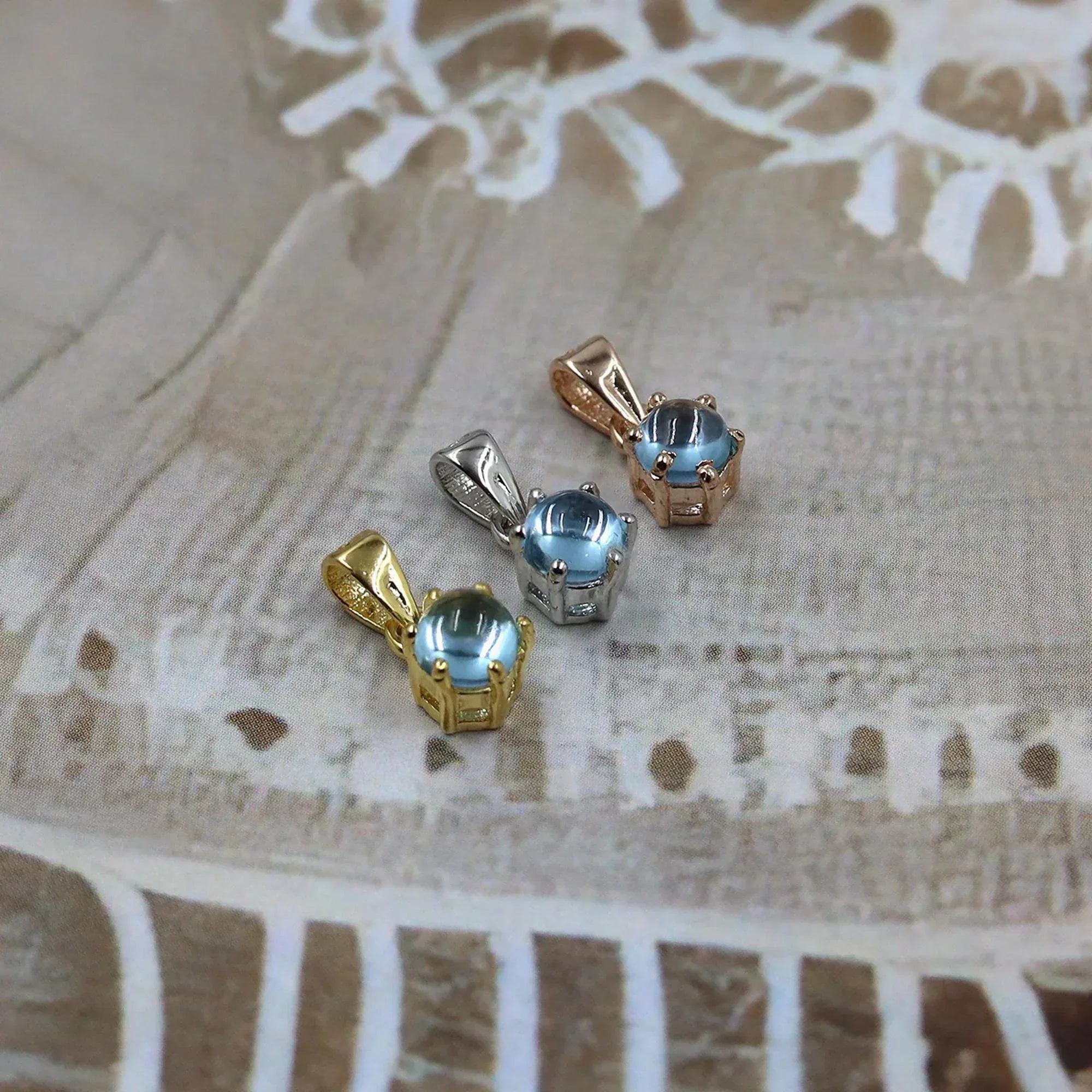 925 Silver Swiss Blue Topaz Pendant: December Birthstone Necklace