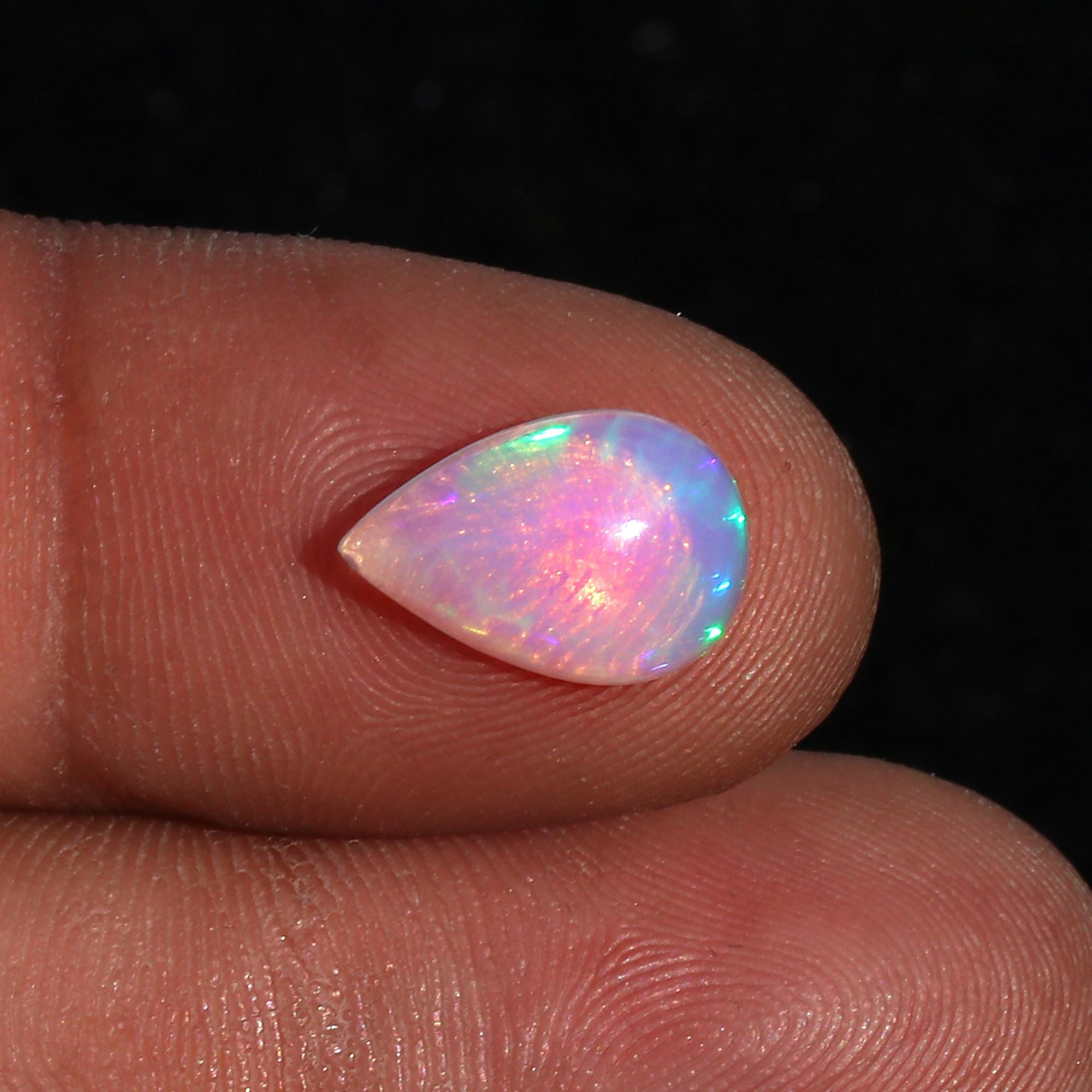 Pear Ethiopian Opal Cabochon: Welo Gemstone, October Birthstone (8x12mm