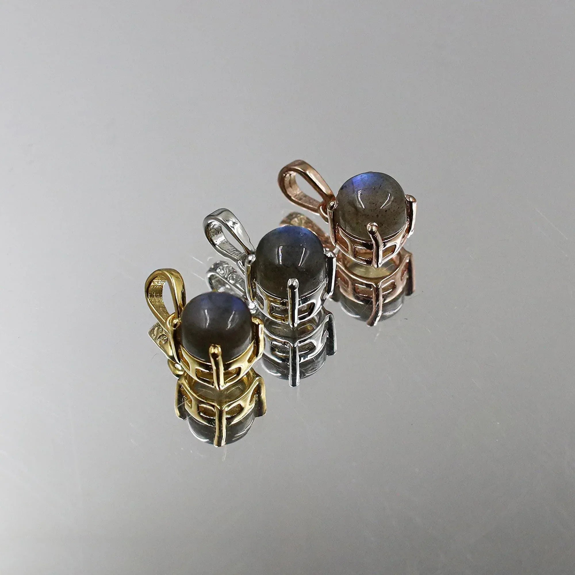 Labradorite Pendant: 925 Sterling Silver, Blue Flash Gemstone