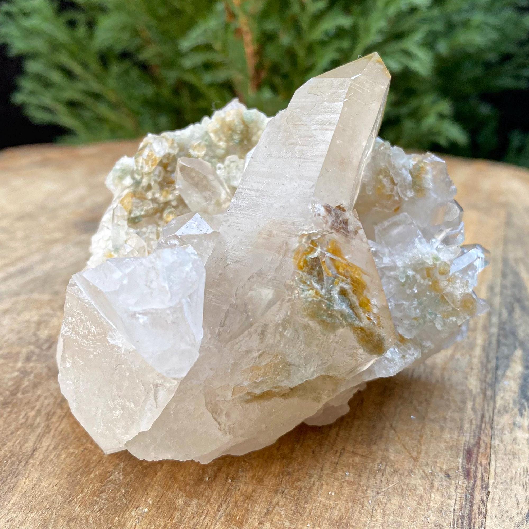 265g Natural Yellow Samadhi Quartz Crystal: Himalayan Healing Stone