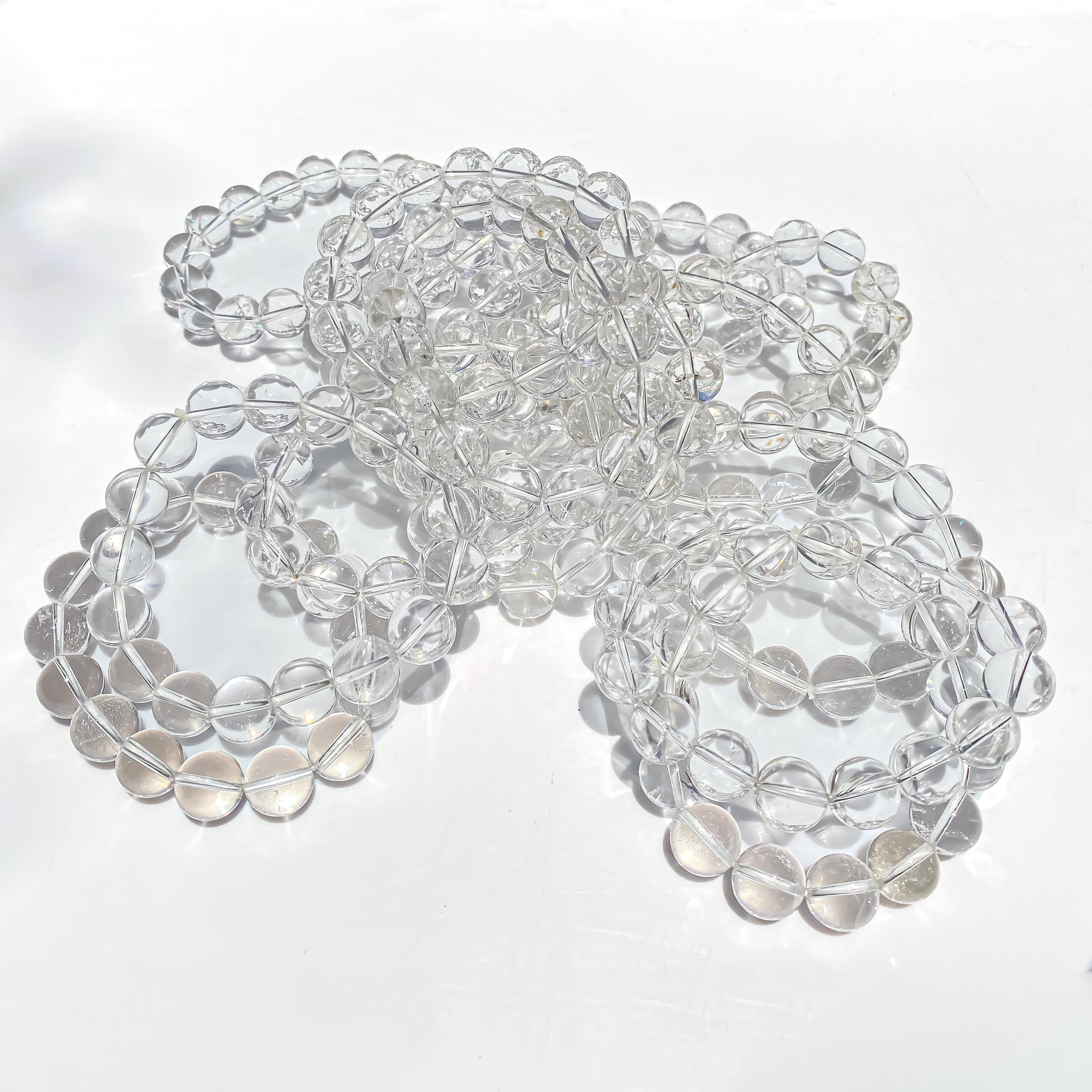 Himalayan Clear Quartz Bracelet: Rainbow Inclusions, Spiritual Healing