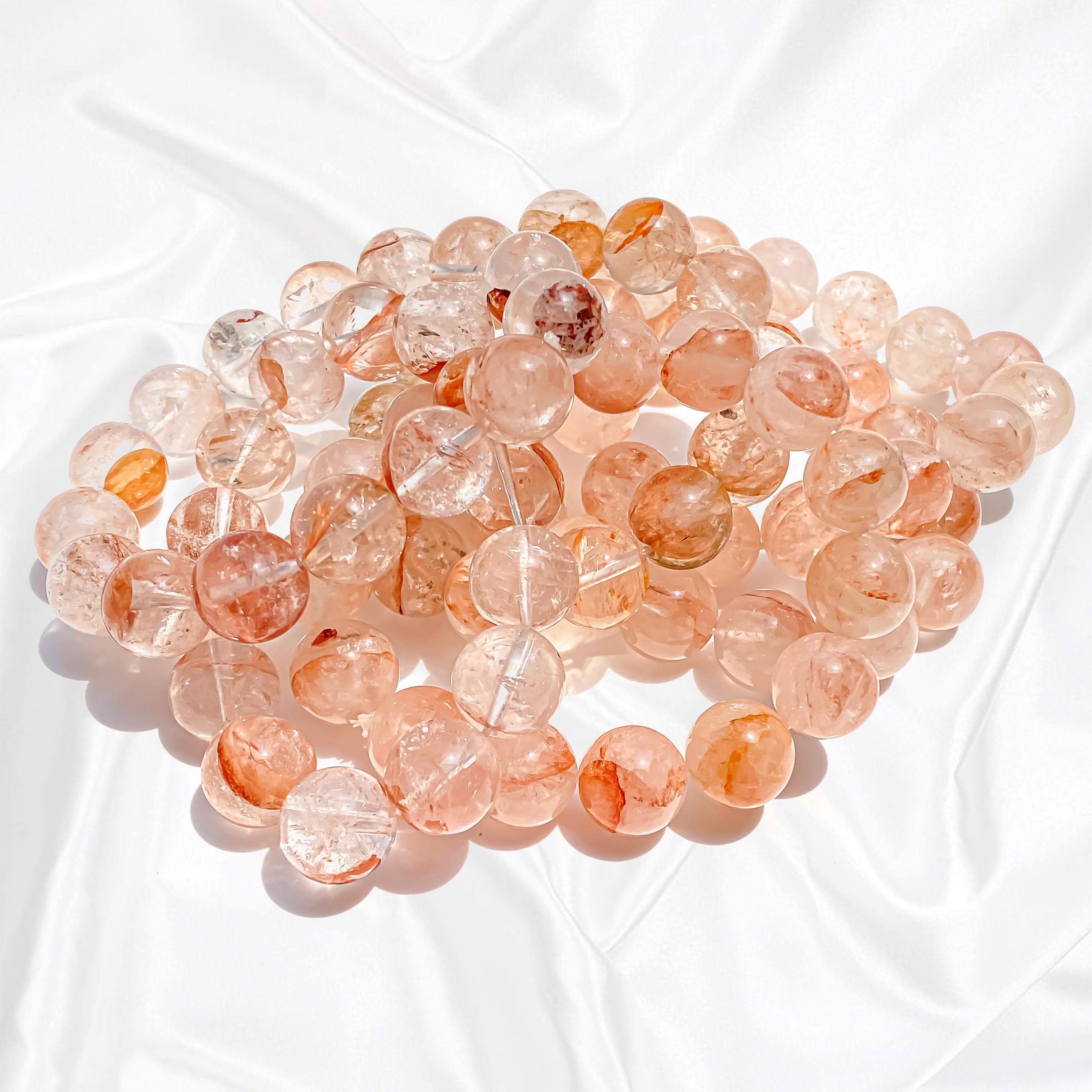 Himalayan Pink Quartz Bracelet: Natural Crystal Gemstone Jewelry