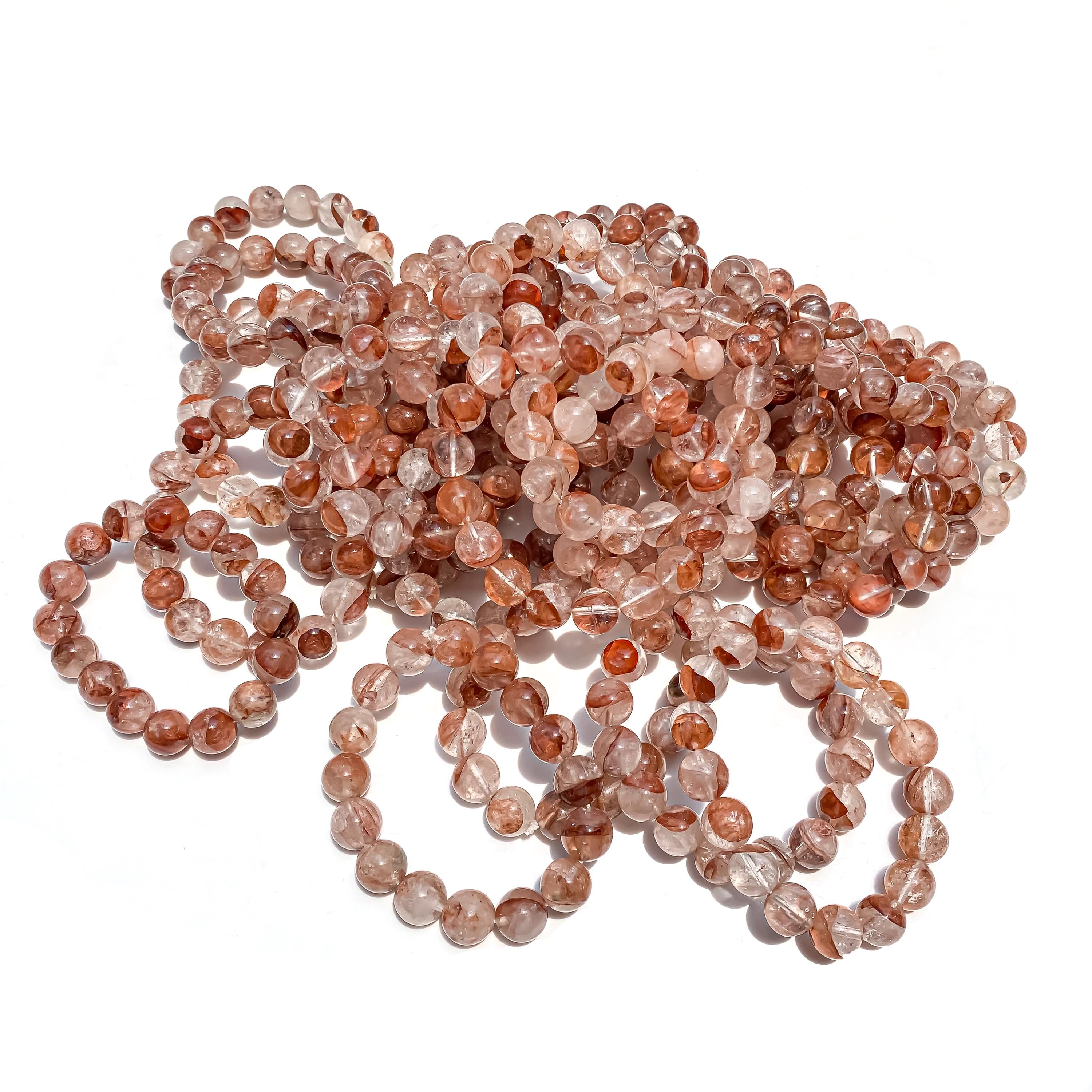 Himalayan Pink Quartz Bracelet: Grade AAA+ Gemstone, Stretch Style