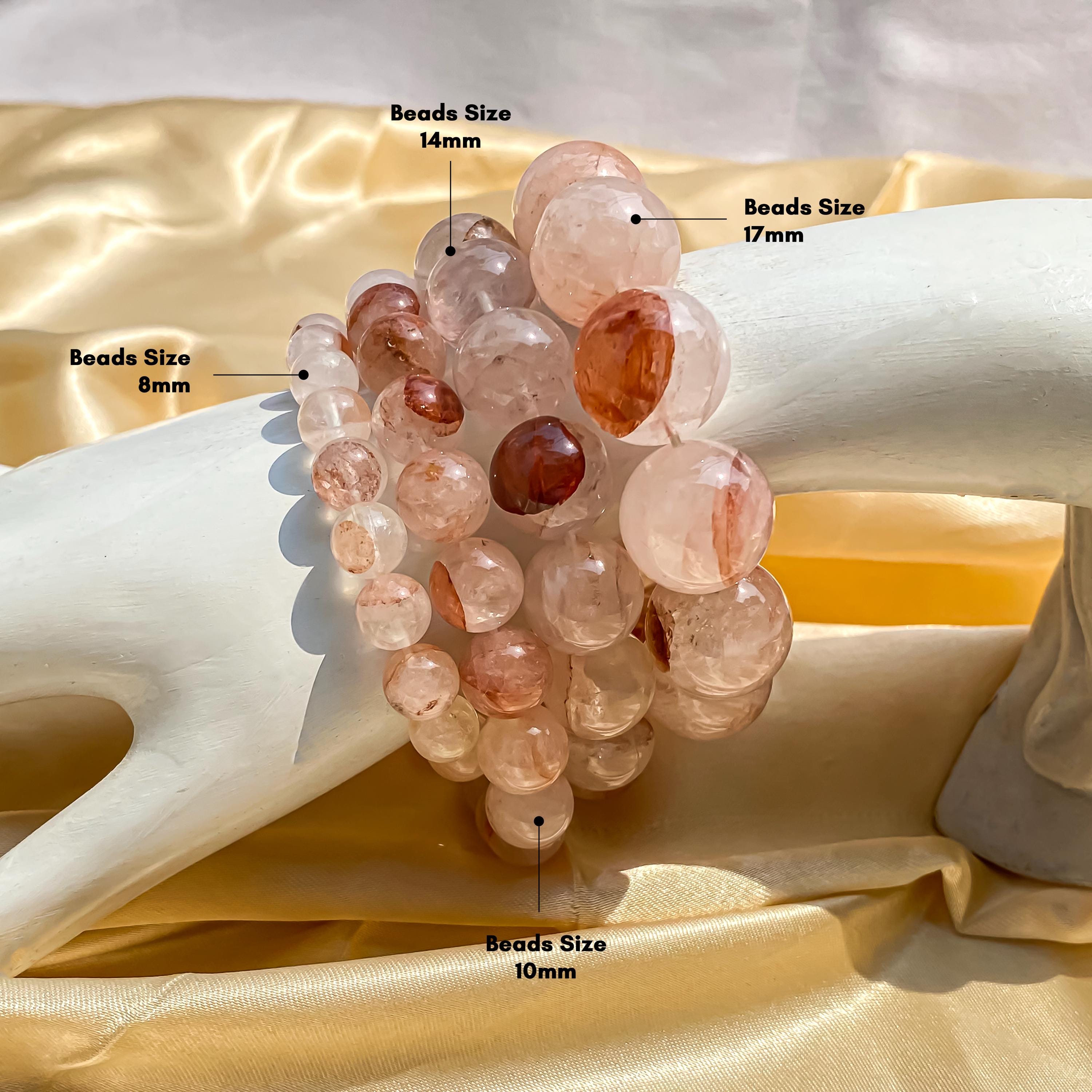 Himalayan Pink Quartz Bracelet : Natural Gemstone Crystal Jewelry