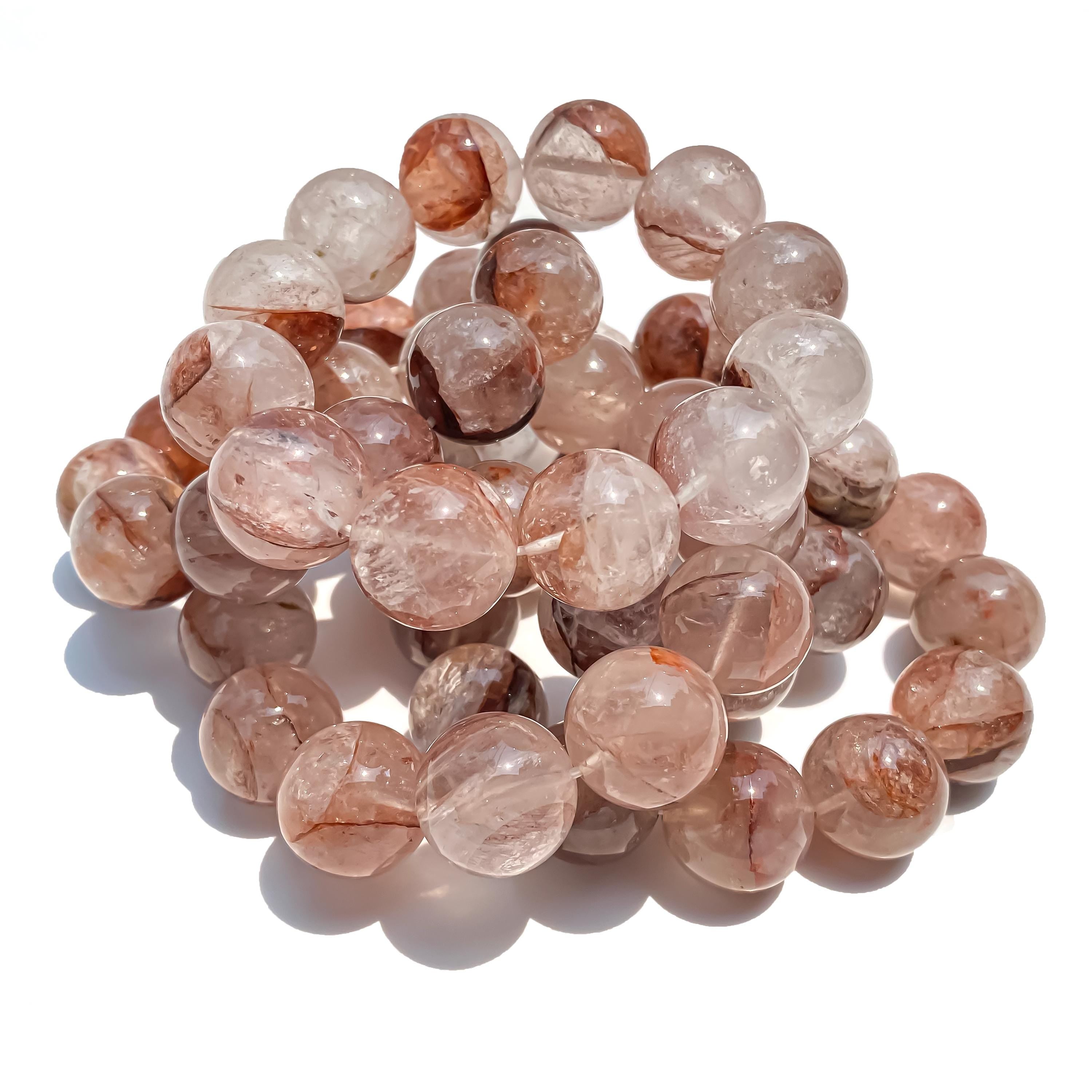 Himalayan Pink Quartz Bracelet: Natural Crystal Healing Jewelry