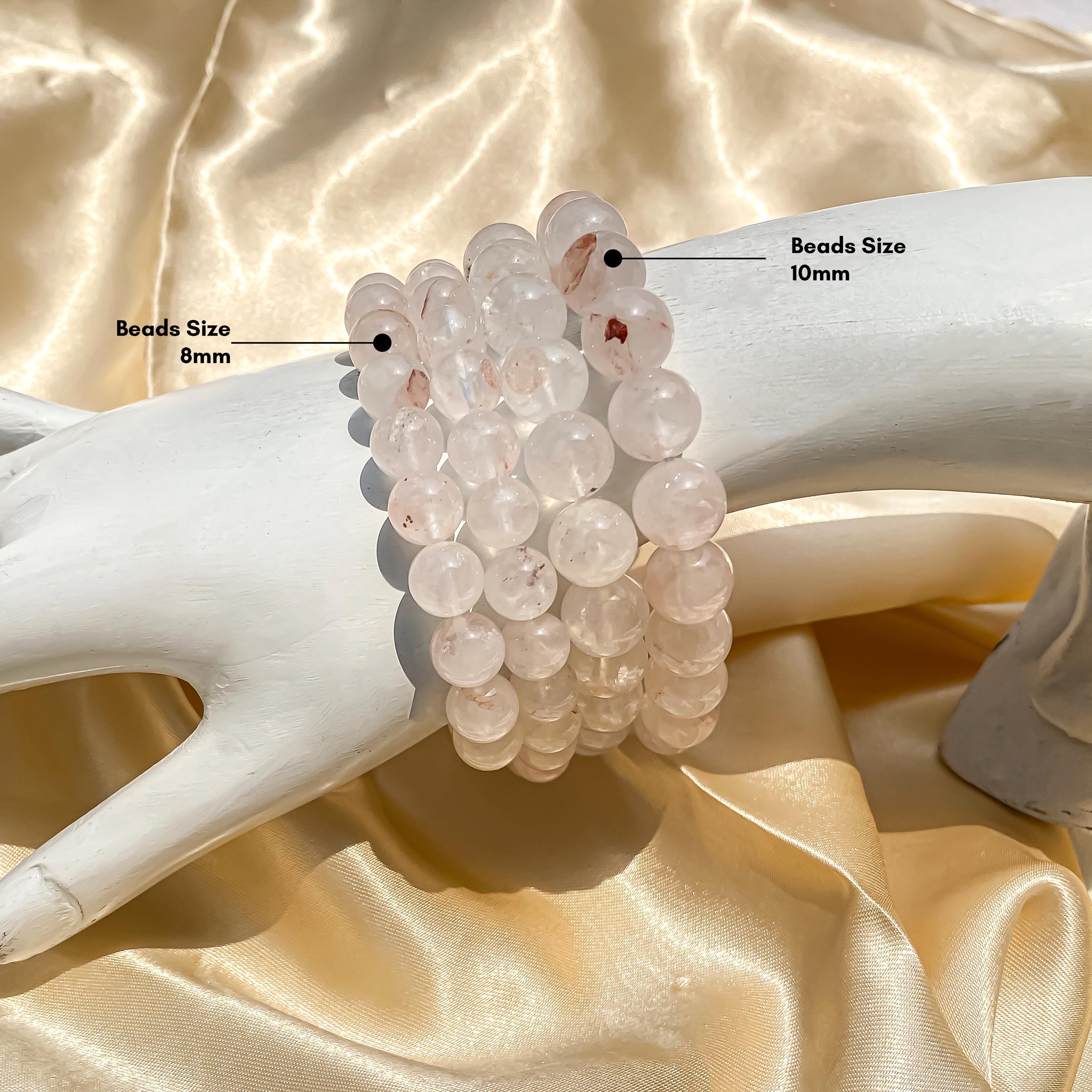 Himalayan Pink Quartz Bracelet: Handmade Gemstone Healing Jewelry