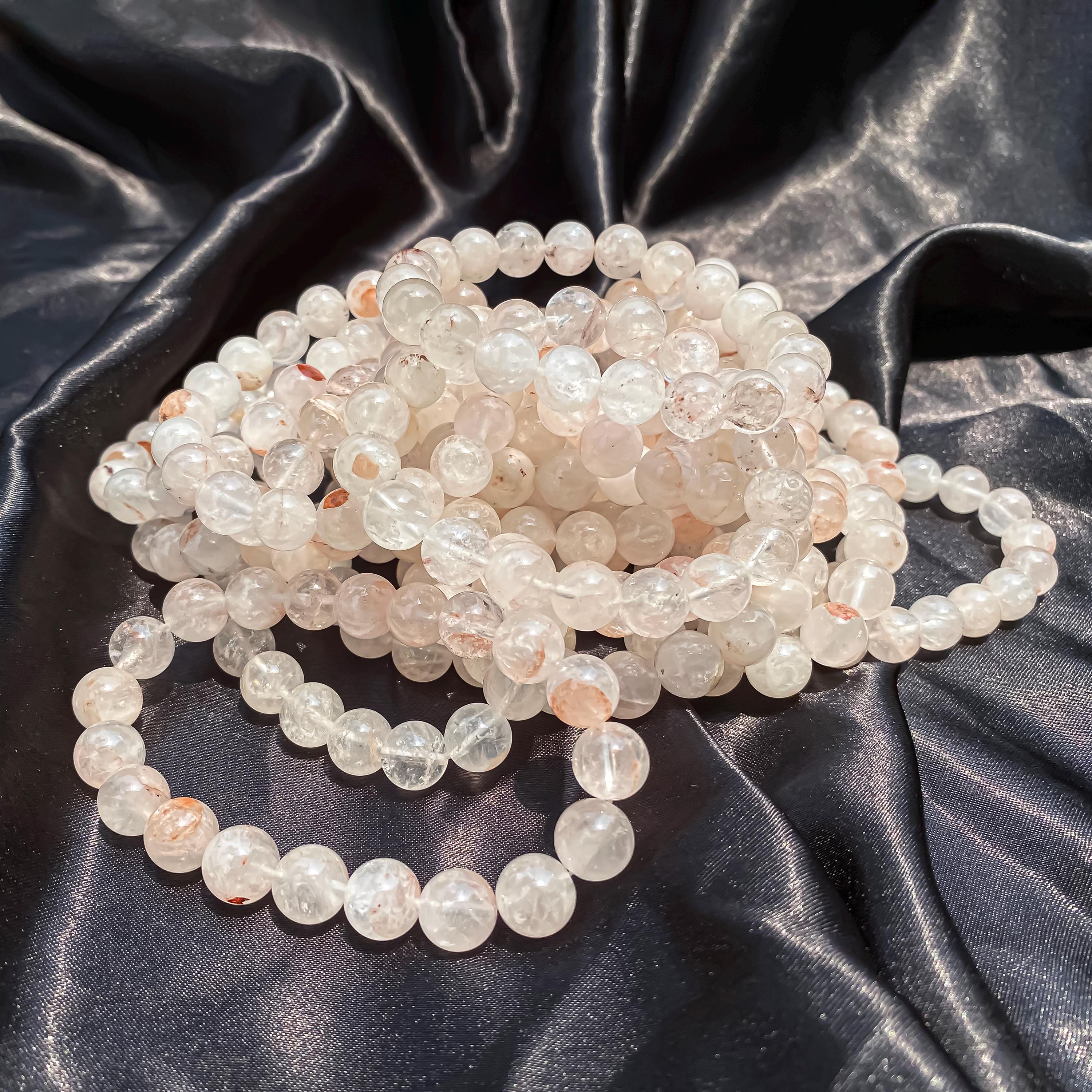 Himalayan Pink Quartz Bracelet: Handmade Gemstone Healing Jewelry