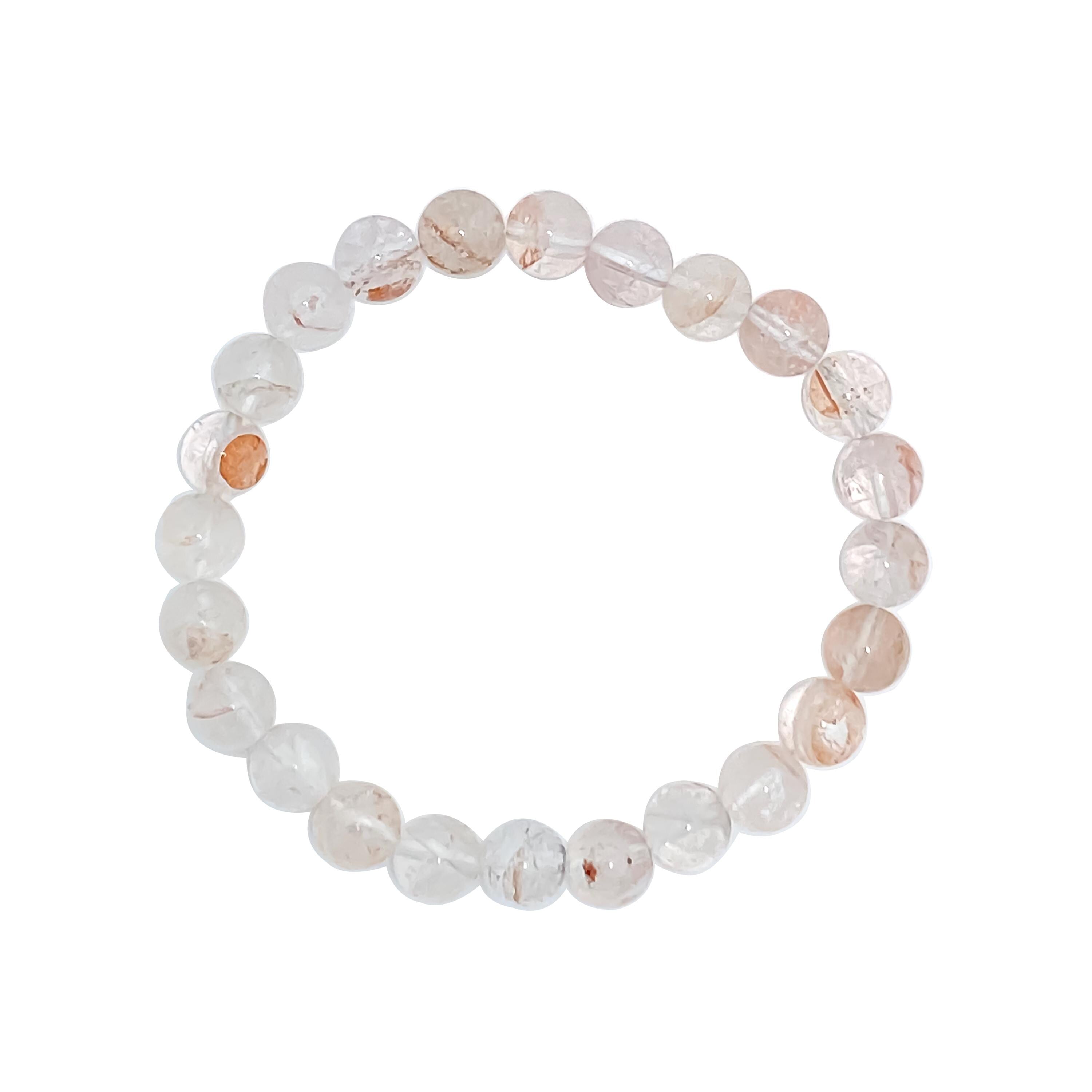 Himalayan Pink Quartz Bracelet: Handmade Gemstone Healing Jewelry