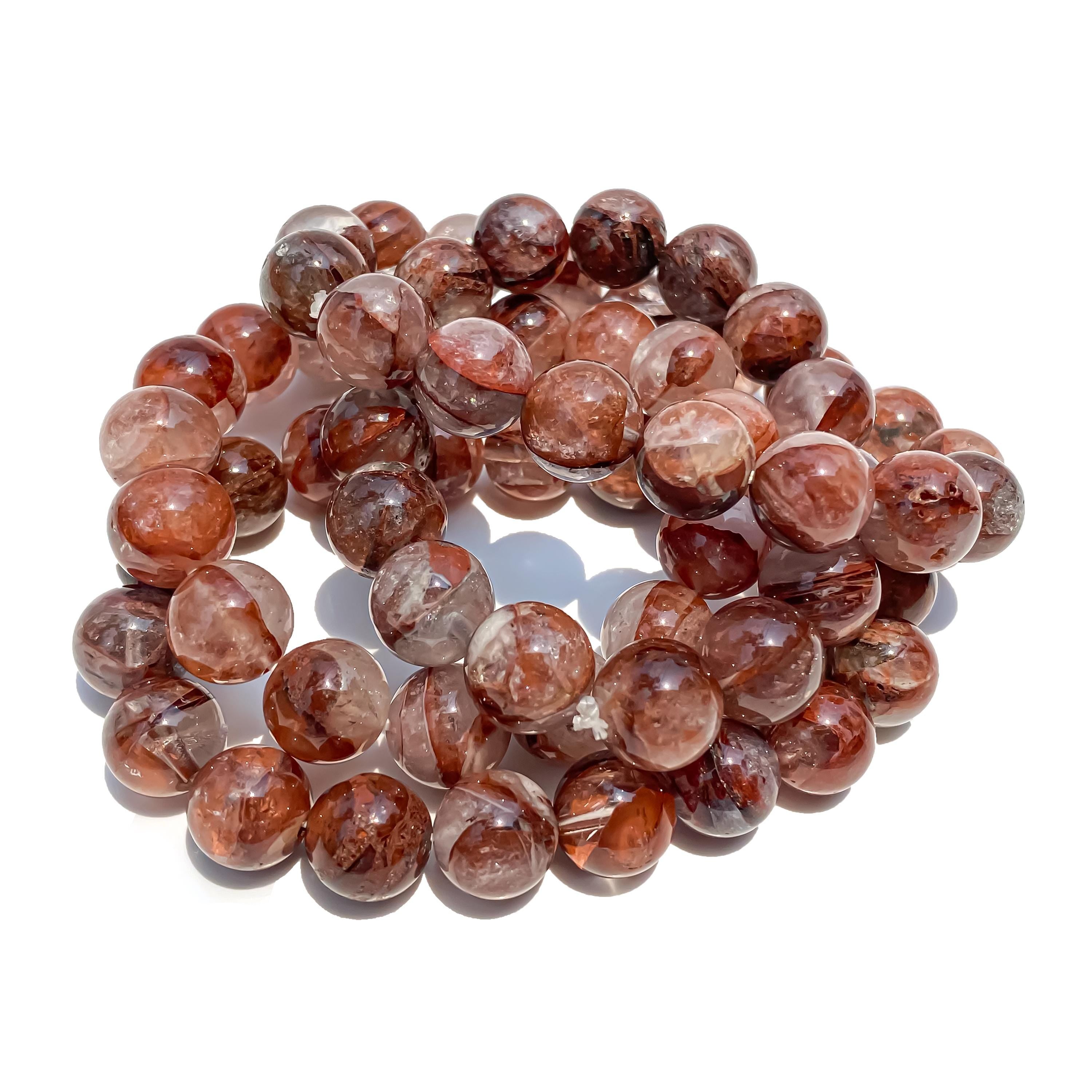 Himalayan Pink Quartz Beaded Bracelet: Handmade Crystal Healing Jewelry