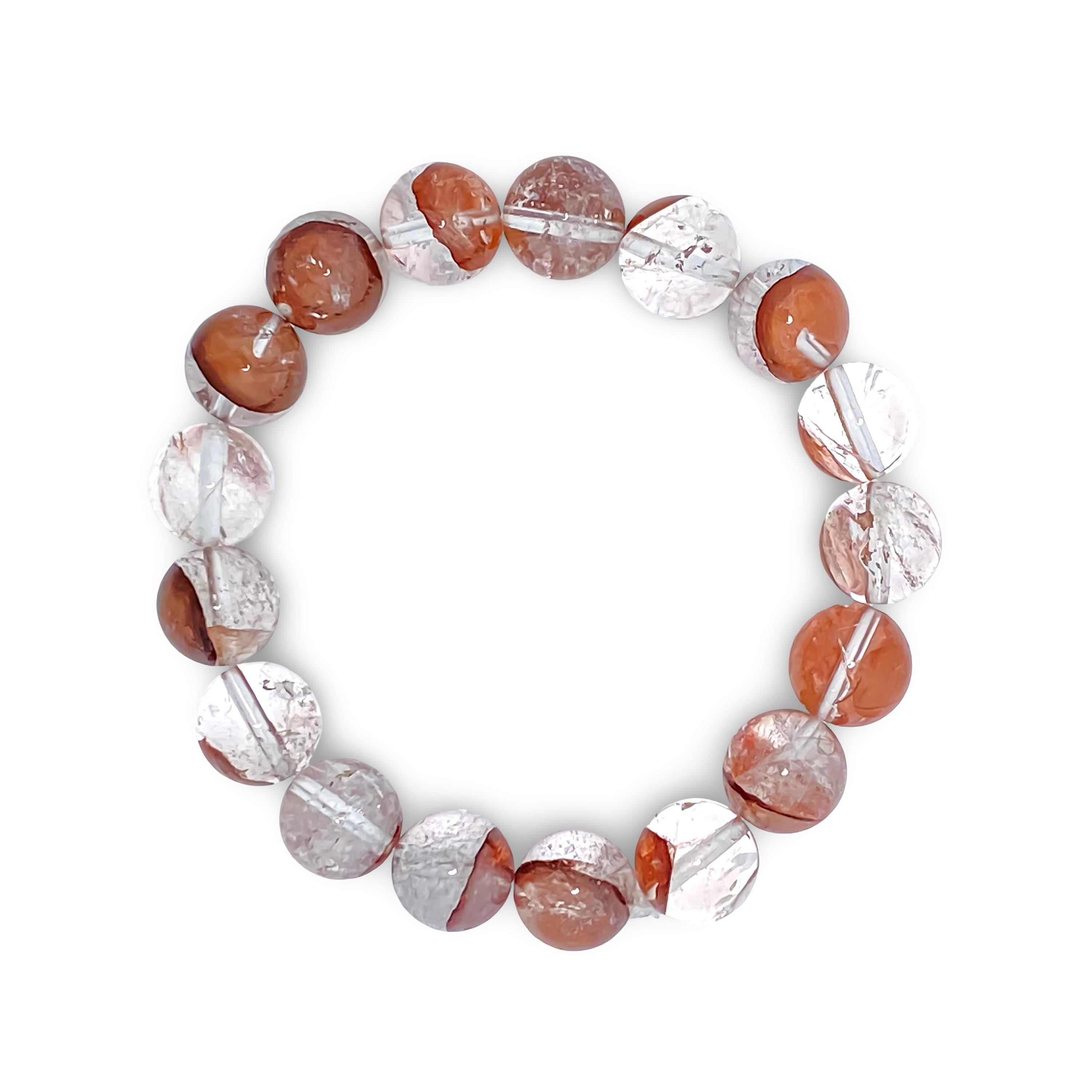 Himalayan Pink Quartz Bracelet: Samadhi Crystal Healing Gemstone Jewelry