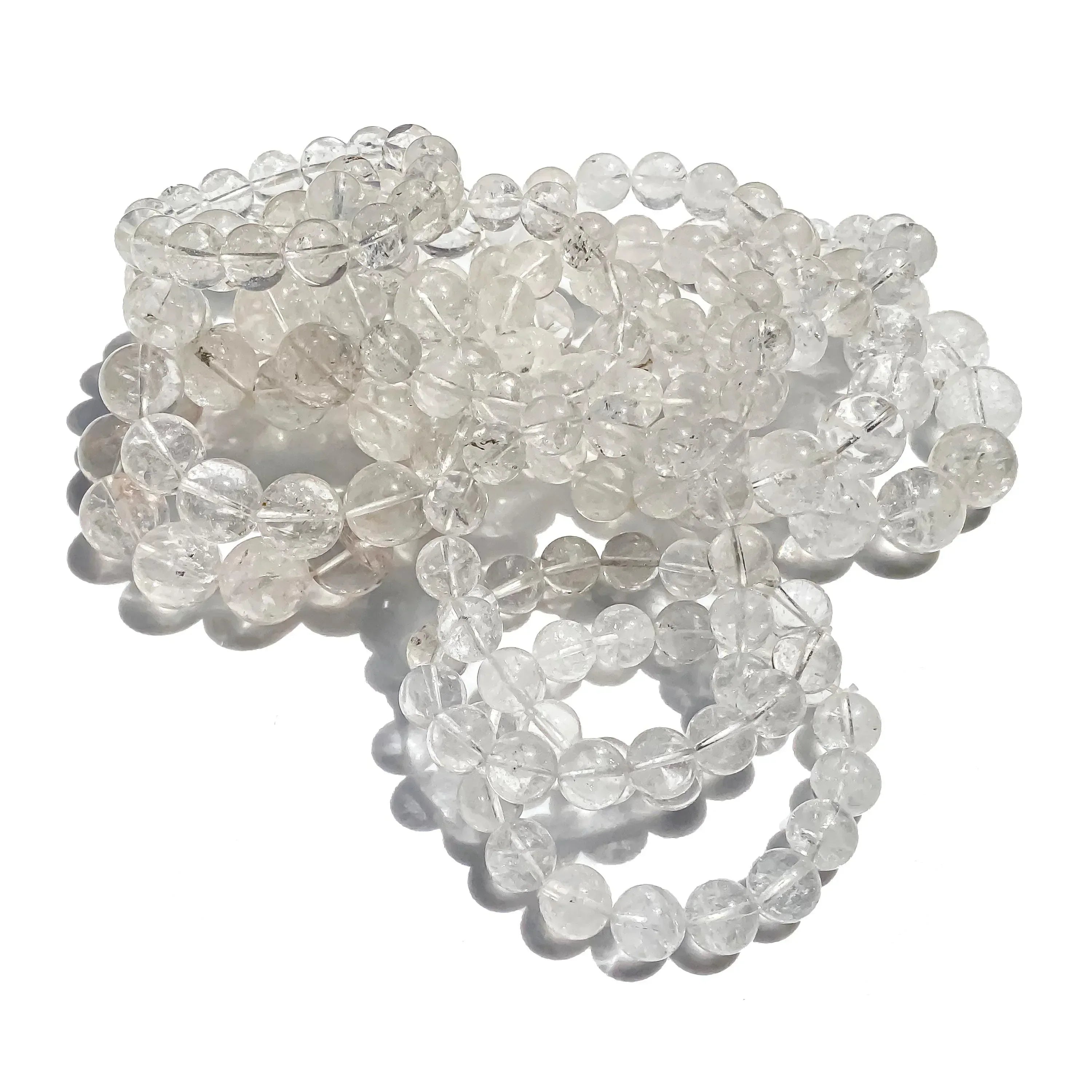 Himalayan White Quartz Bracelet: Rainbow Crystal Energy Healing Himalayan Quartz Bracelets