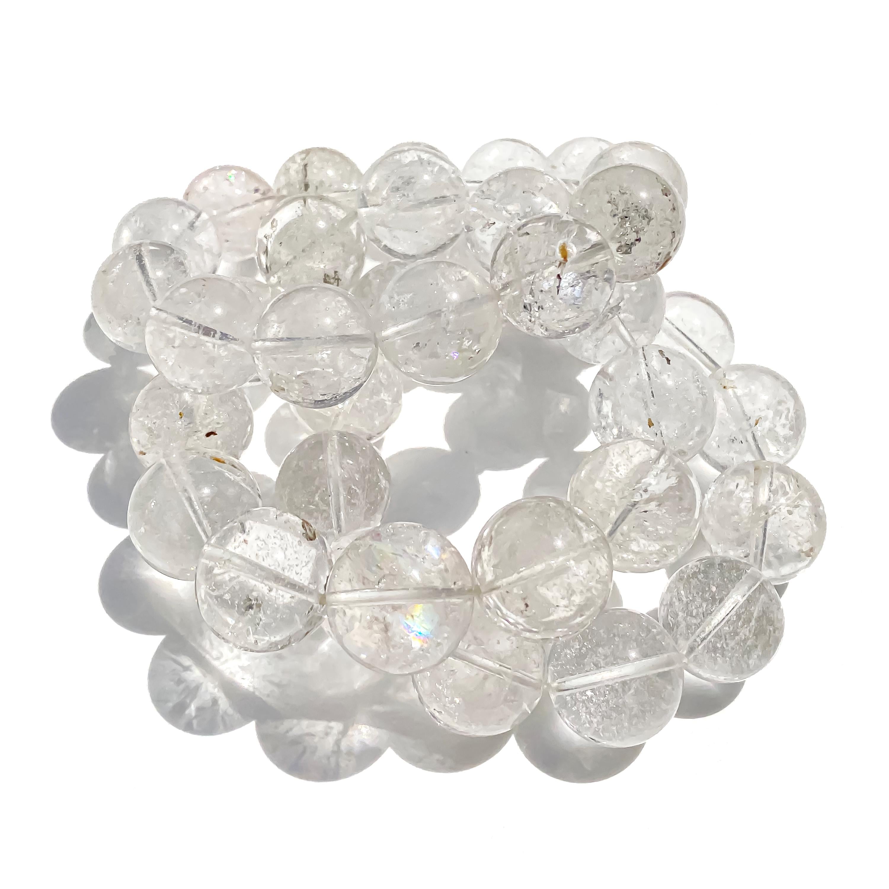 Himalayan White Quartz Bracelet: Rainbow Crystal Energy Healing