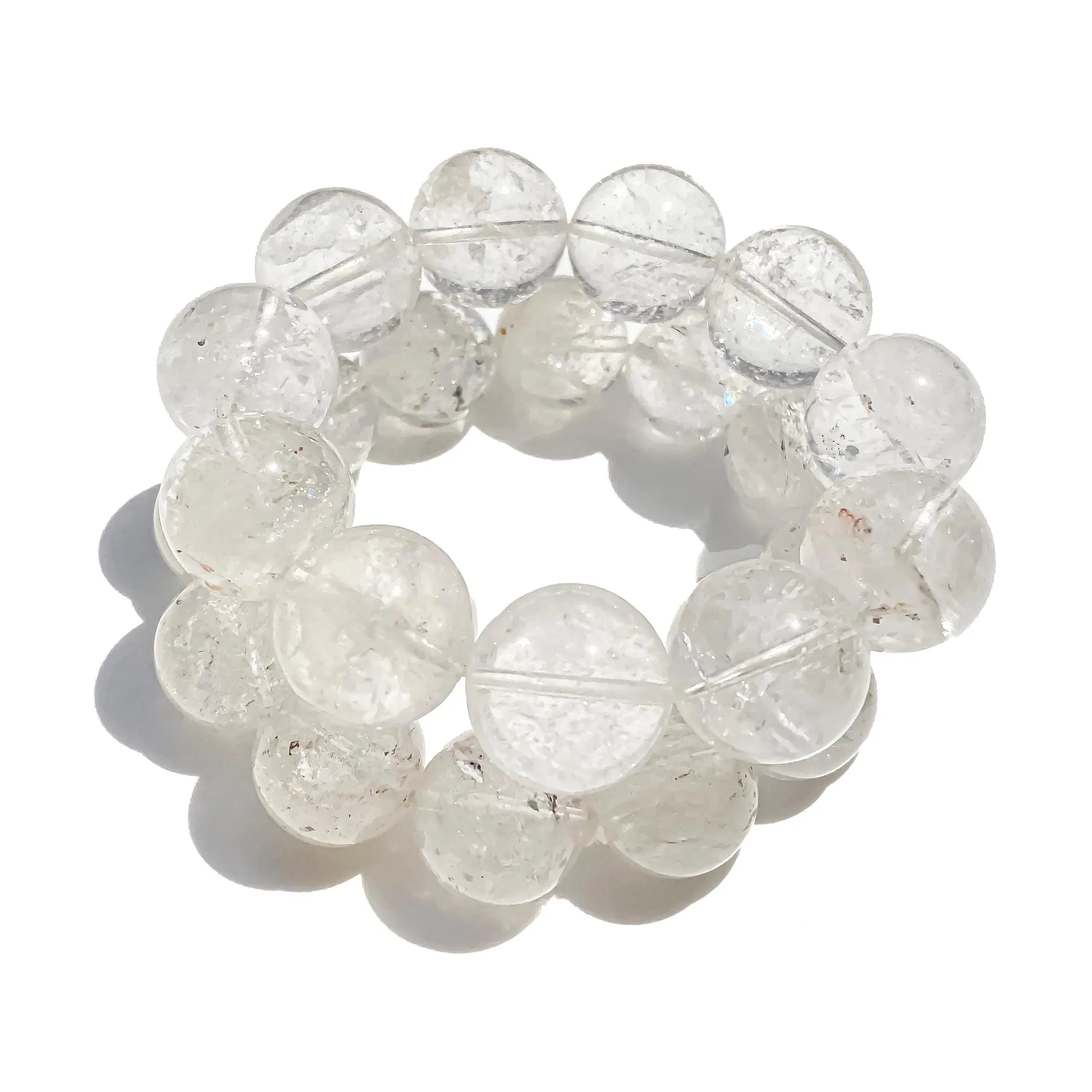 Himalayan White Quartz Bracelet: Rainbow Crystal Energy Healing Himalayan Quartz Bracelets