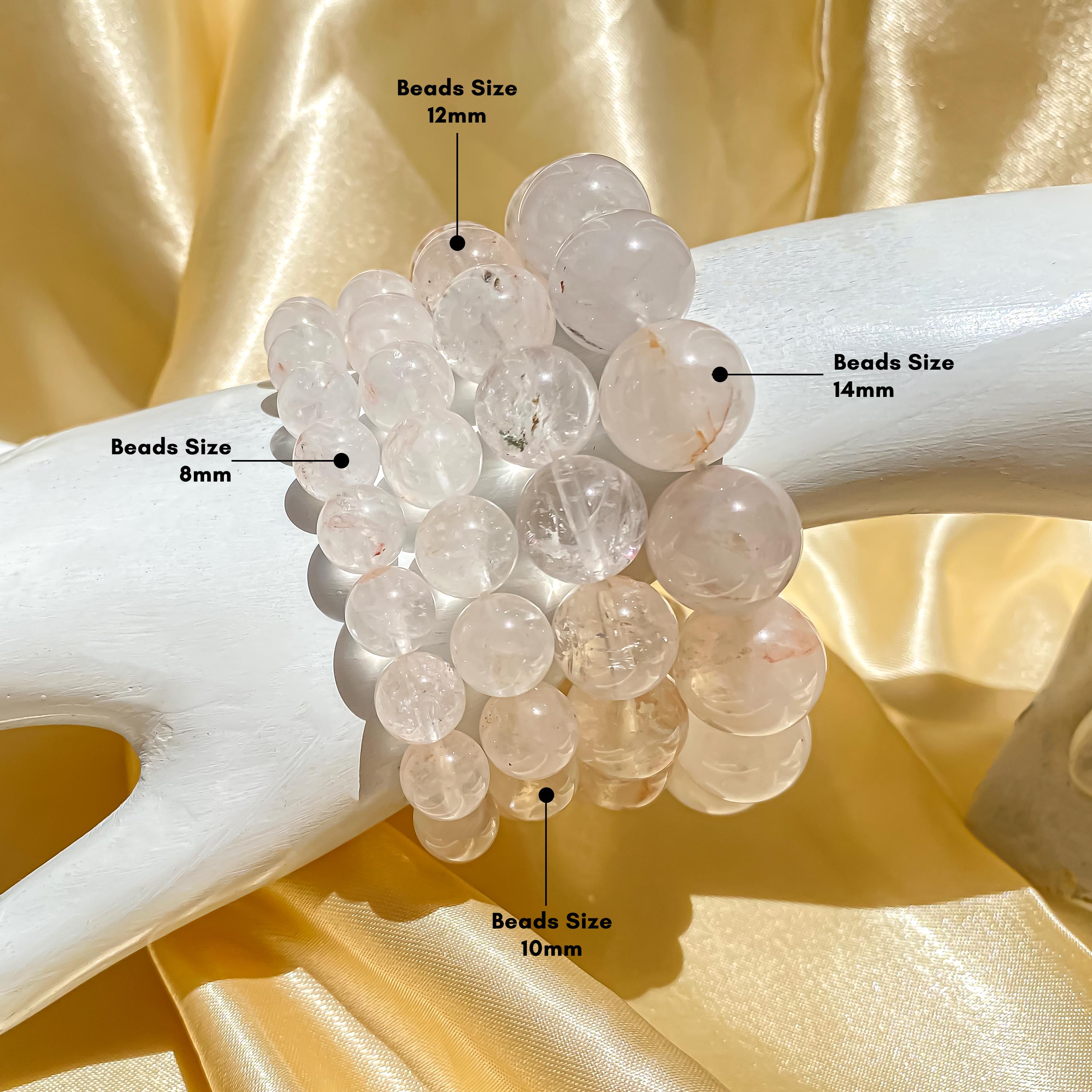 Himalayan White Quartz Bracelet: Rainbow Crystal Healing Jewelry