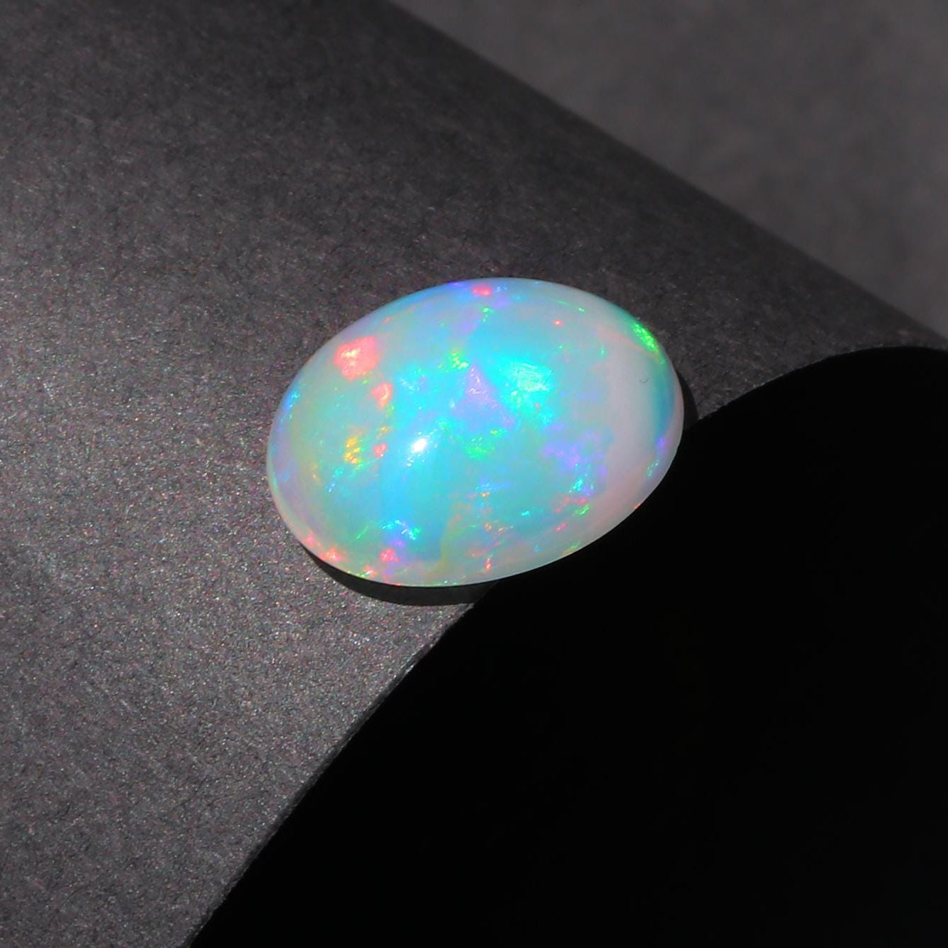 Ethiopian Welo Opal Cabochon: Multi Rainbow Fire Gemstone, 2.40 ct