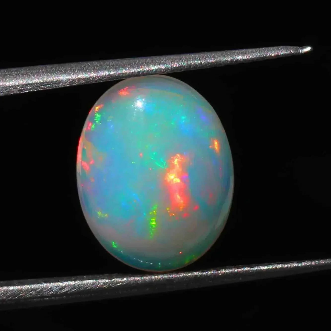 Ethiopian Welo Opal Cabochon: Multi Rainbow Fire Gemstone, 2.40 ct loose gemstones