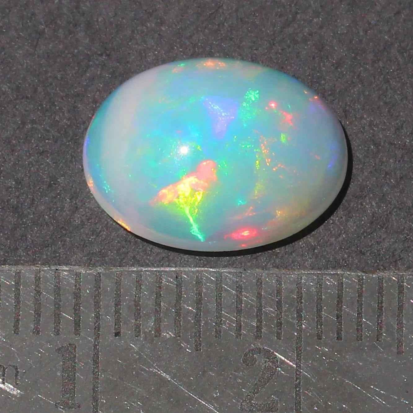 Ethiopian Welo Opal Cabochon: Multi Rainbow Fire Gemstone, 2.40 ct loose gemstones