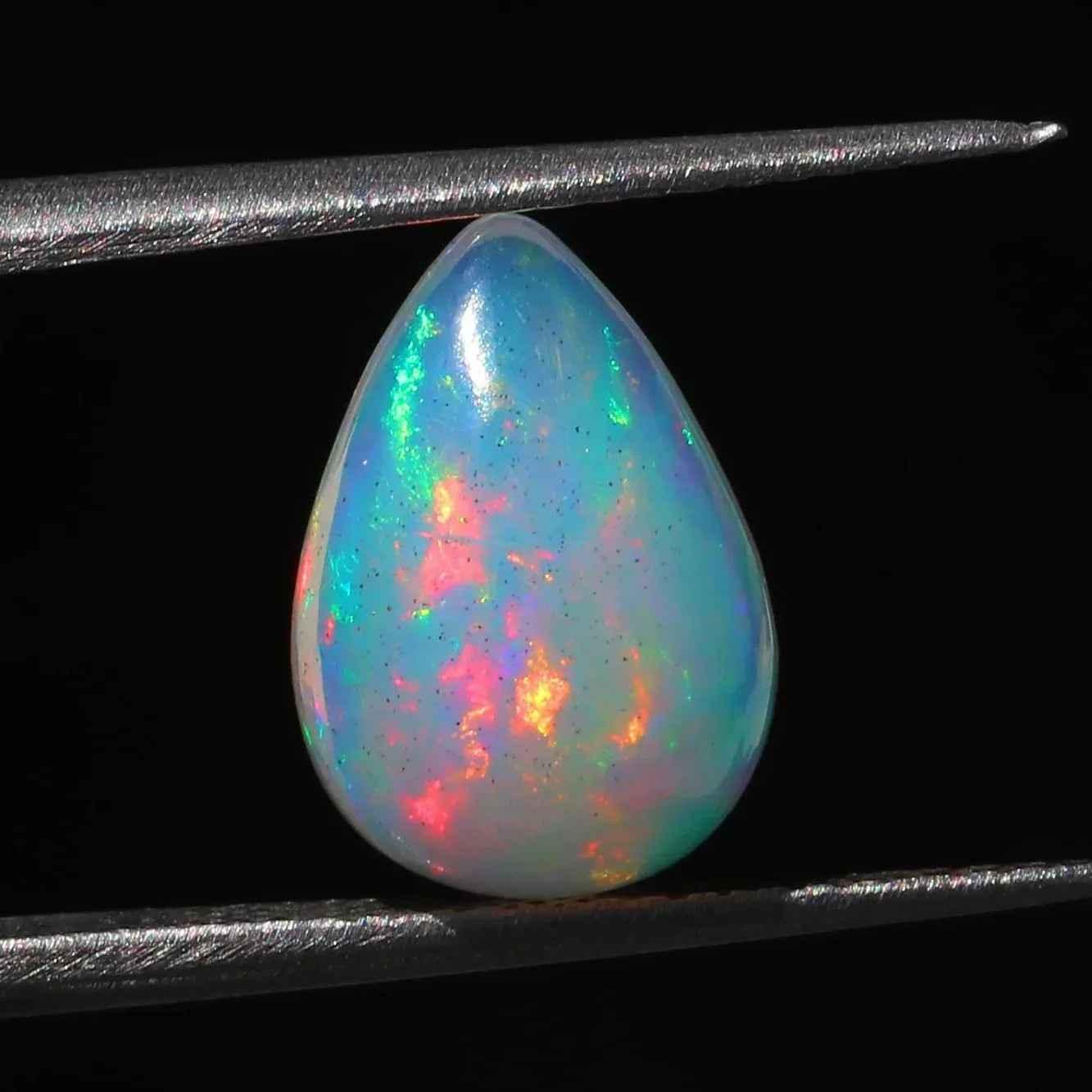 Ethiopian Fire Opal Cabochon - 2.63 Carat Pear Cut Loose Gemstone loose gemstones