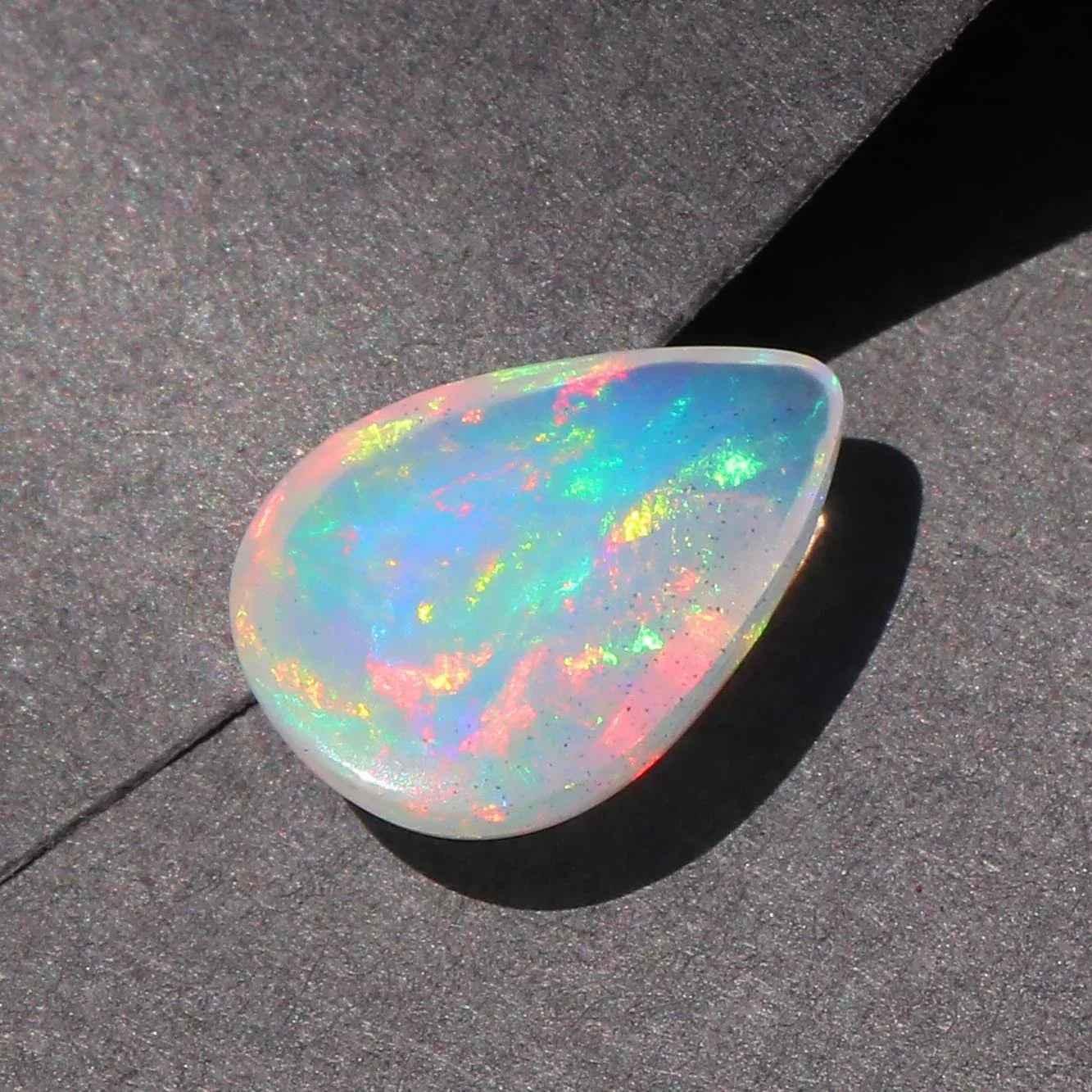 Ethiopian Fire Opal Cabochon - 2.63 Carat Pear Cut Loose Gemstone loose gemstones