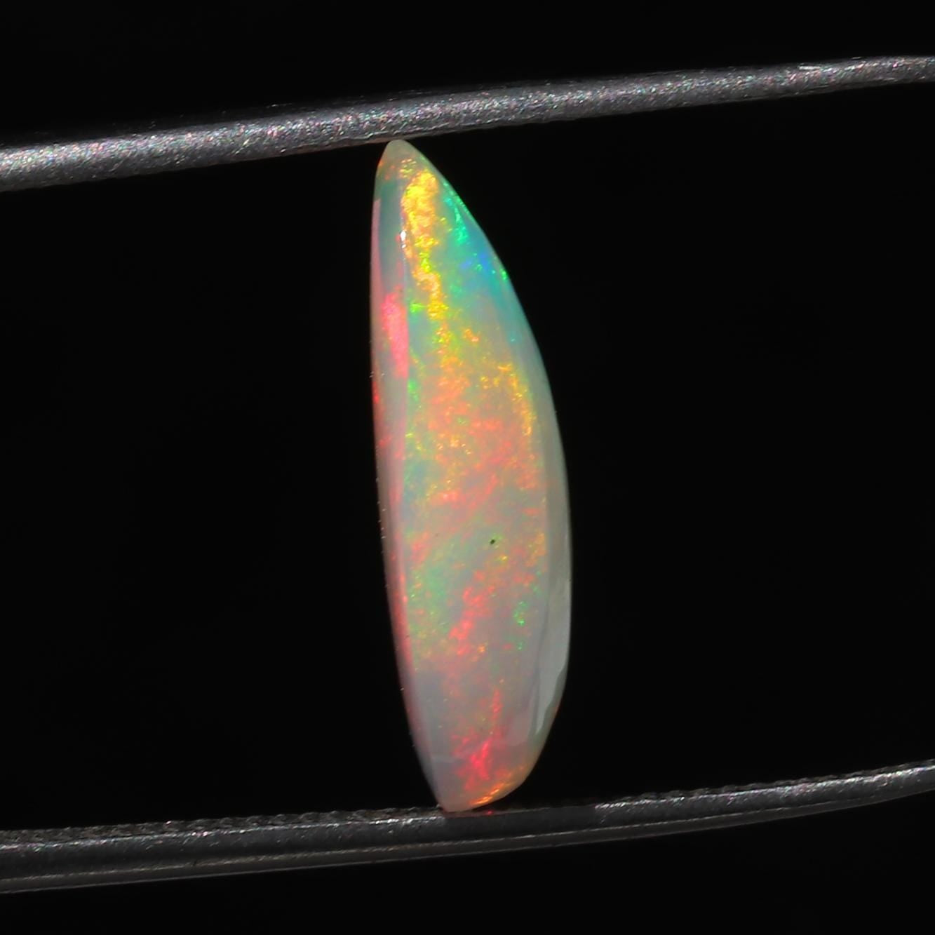 Welo Ethiopian Opal Gemstone: Pear Cabochon, 2.4 ct Natural Fire Opal