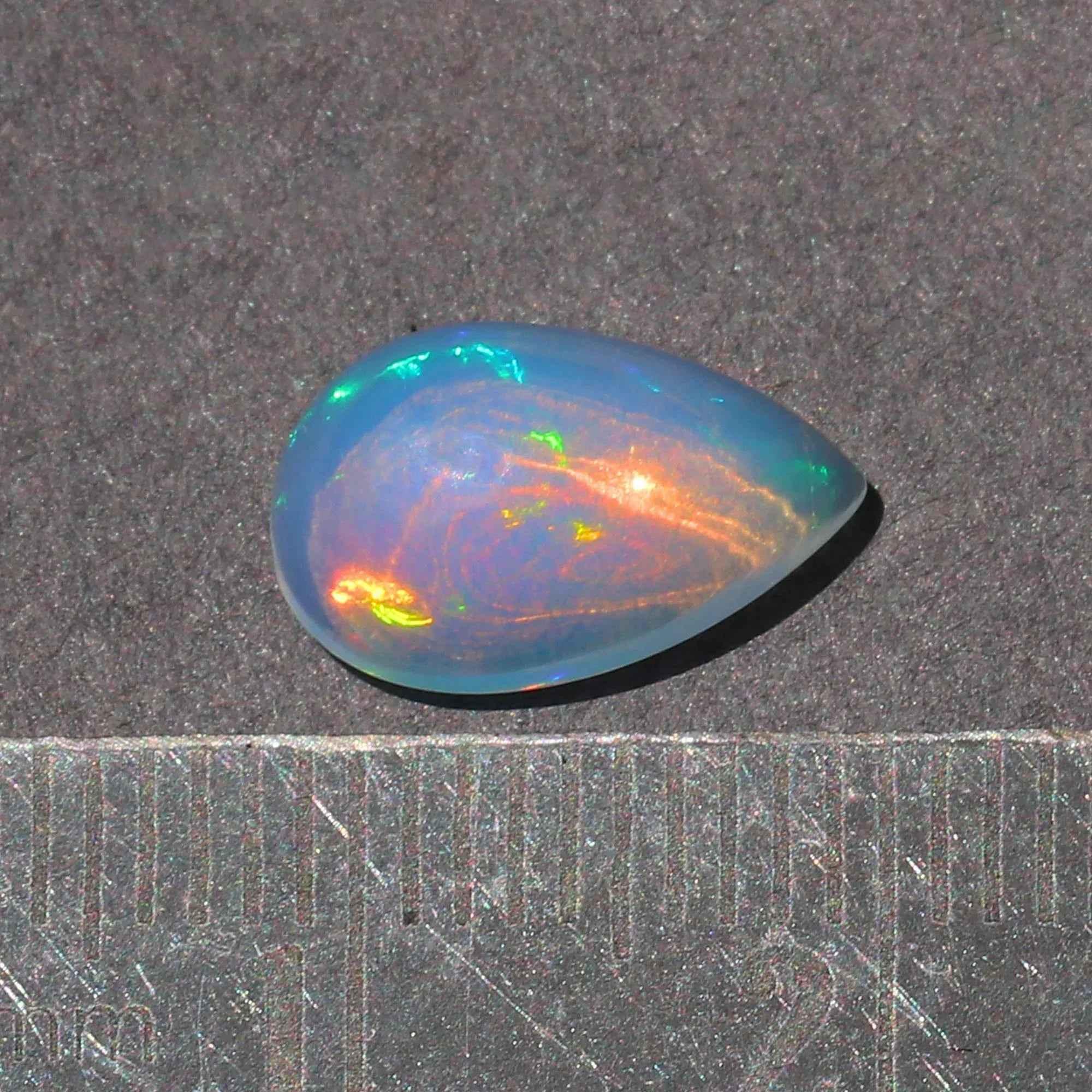 Ethiopian Opal Cabochon 1.45 Carat Pear-Shaped Gemstone for Sale loose gemstones
