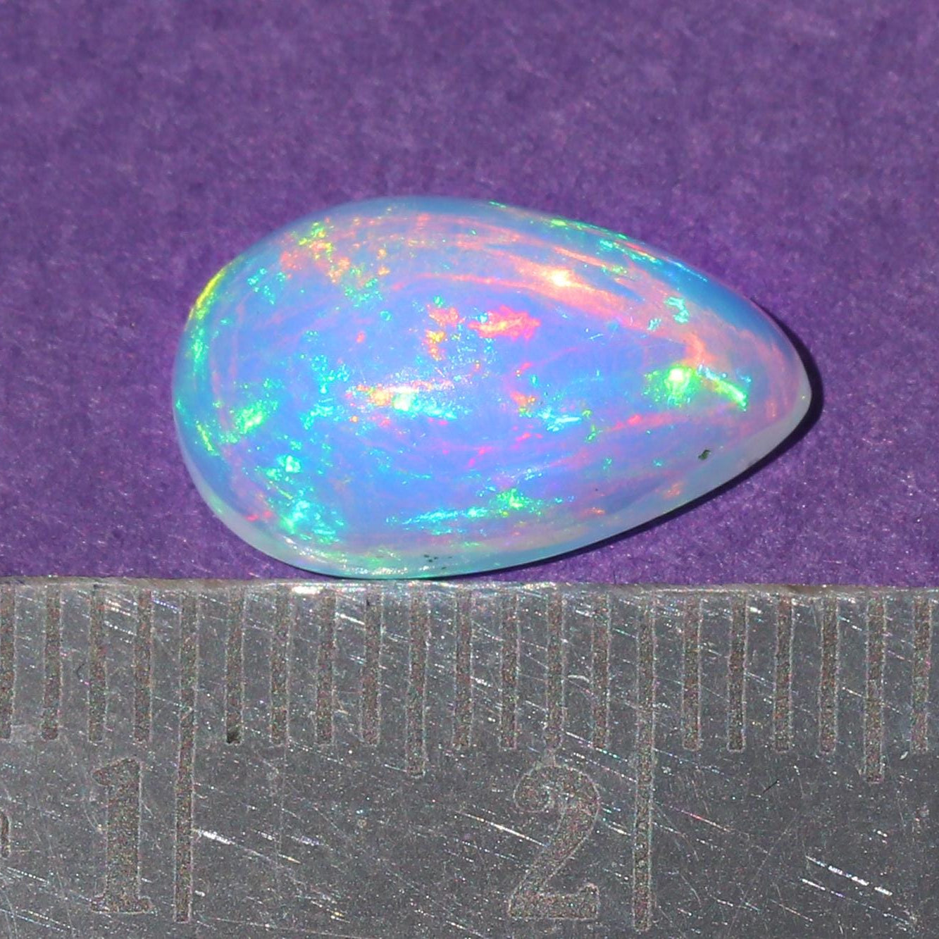 Welo Opal Cabochon: Pear Shape Ethiopian Gemstone, 2.84 cts