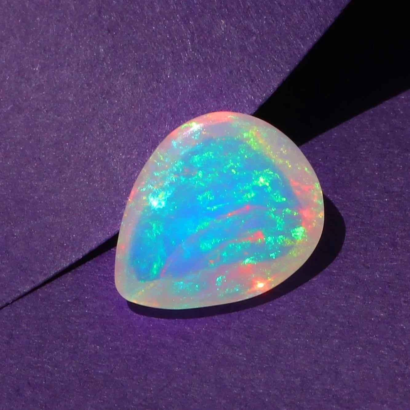 Ethiopian Fire Opal Cabochon: 3.05 ct Pear-Cut Loose Gemstone loose gemstones