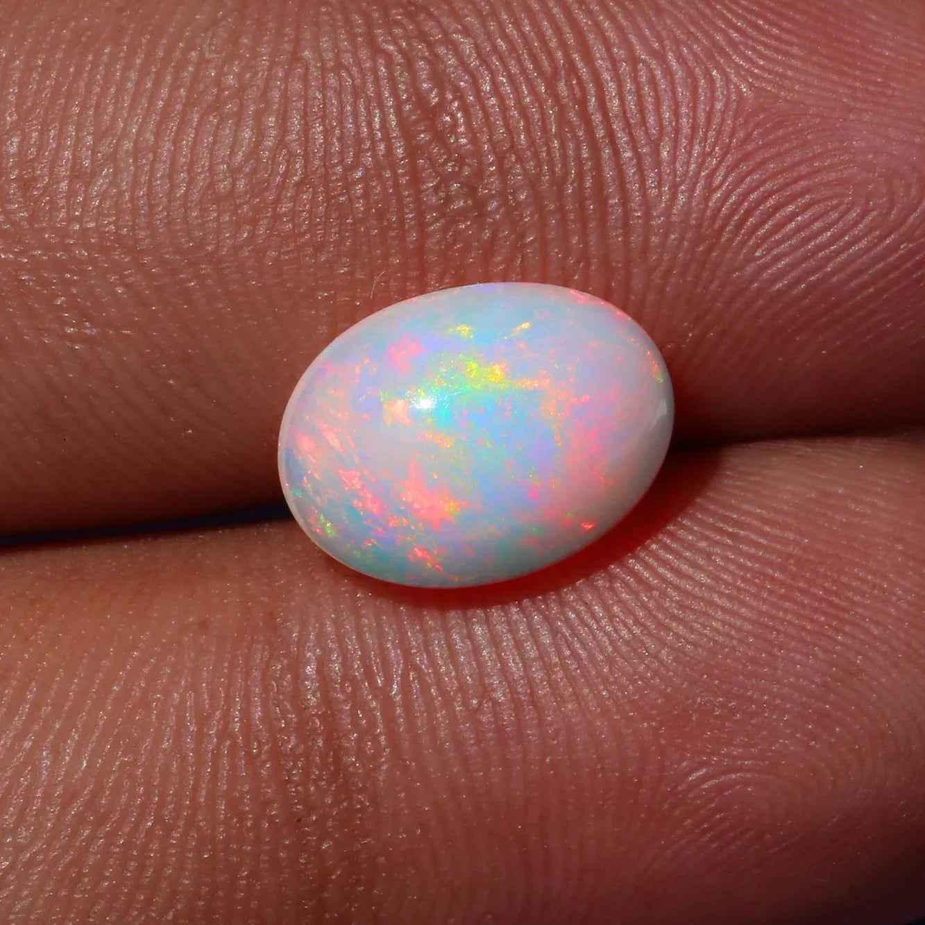 Ethiopian Opal Cabochon 2.66 ct - Multi-Fire Gemstone 9x12mm for Jewelry Making loose gemstones