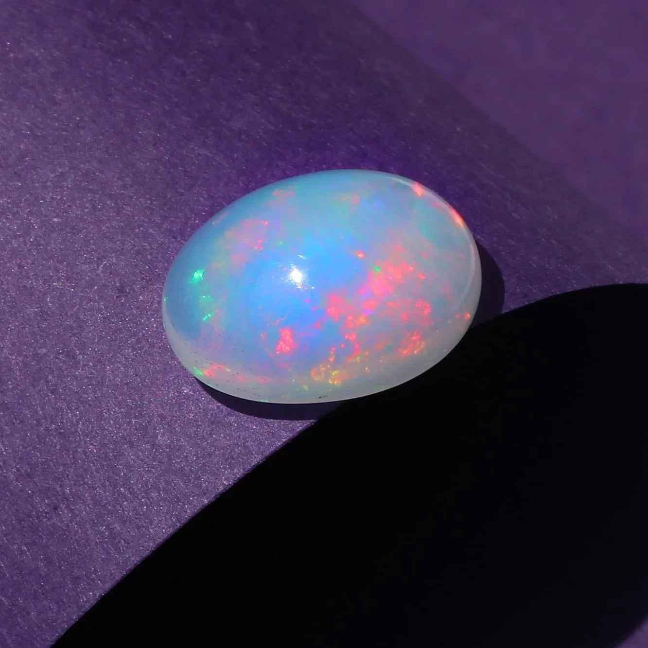 Ethiopian Opal Cabochon 4.02 ct Oval Rainbow Gemstone 10x13mm loose gemstones