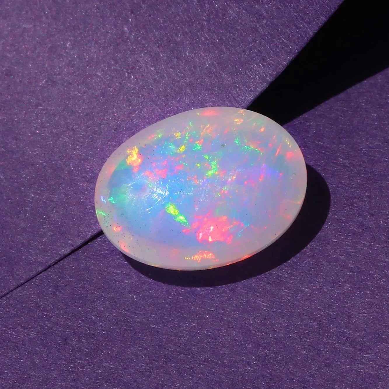 Ethiopian Opal Cabochon 4.02 ct Oval Rainbow Gemstone 10x13mm loose gemstones