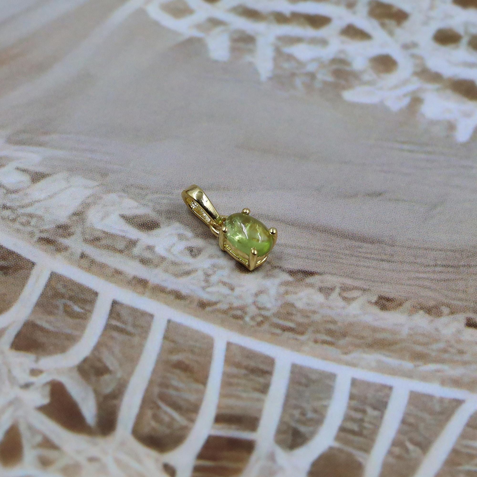 Natural Peridot Pendant: 925 Sterling Silver Oval Necklace
