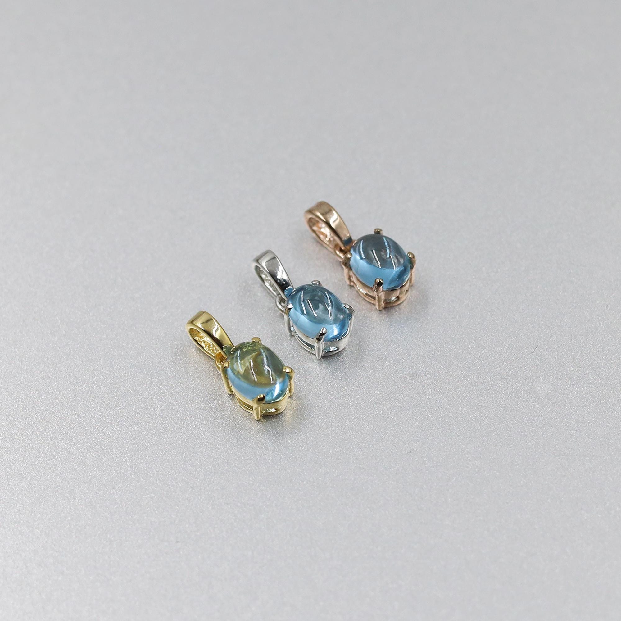 Swiss Blue Topaz Sterling Silver Necklace: December Birthstone Pendant