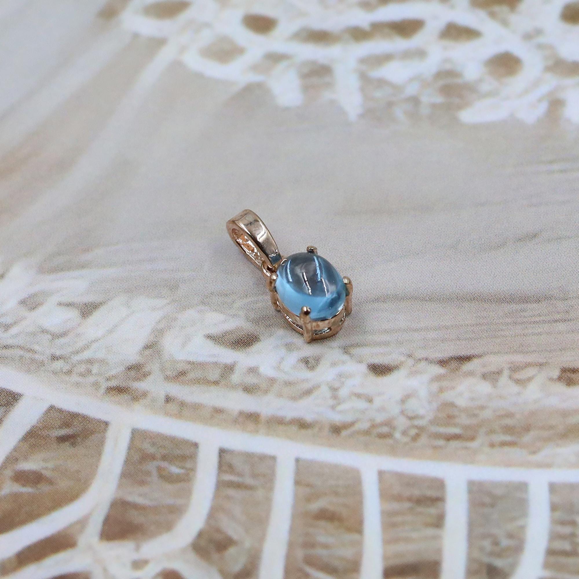 Swiss Blue Topaz Sterling Silver Necklace: December Birthstone Pendant