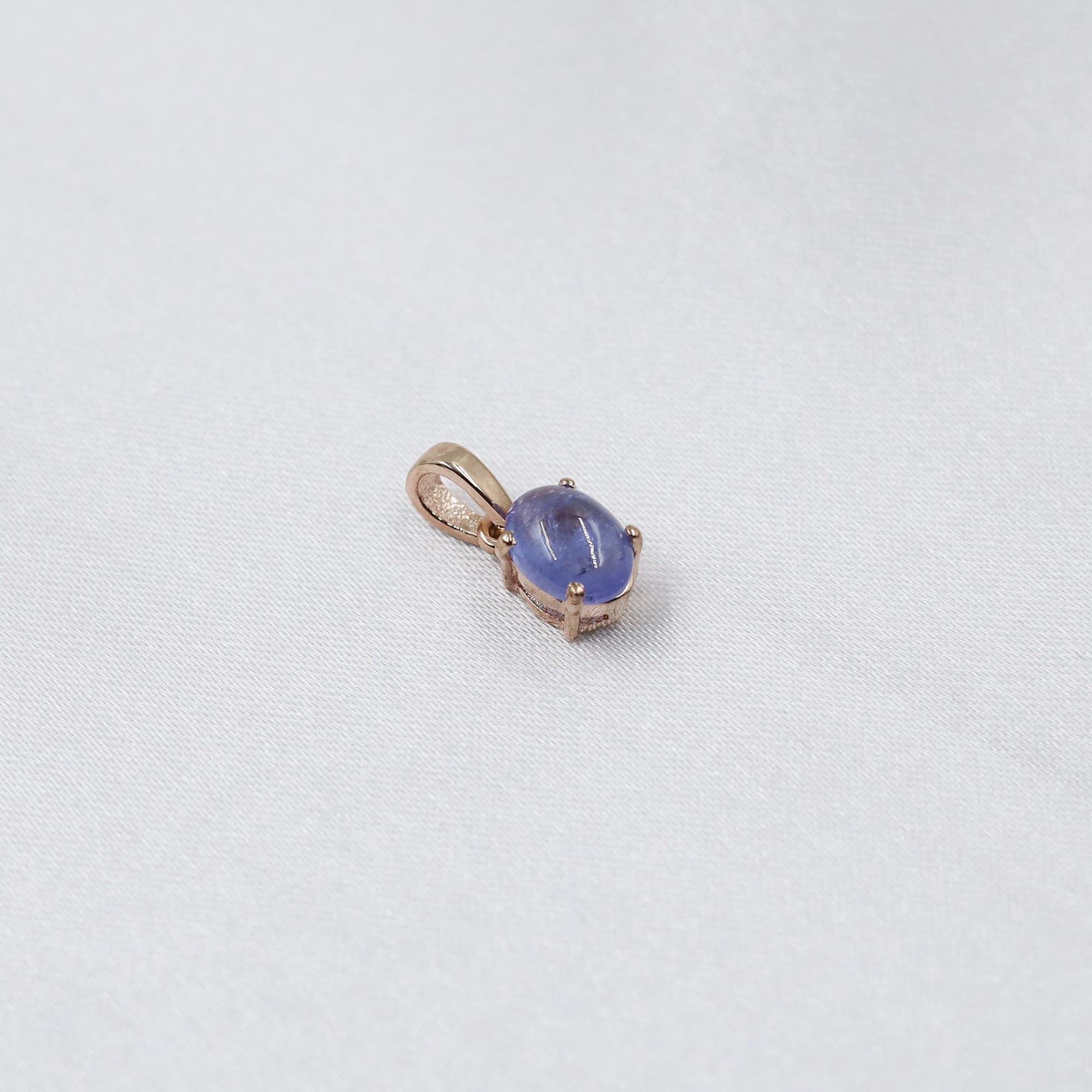Natural Tanzanite Silver Pendant: Teardrop December Birthstone Necklace