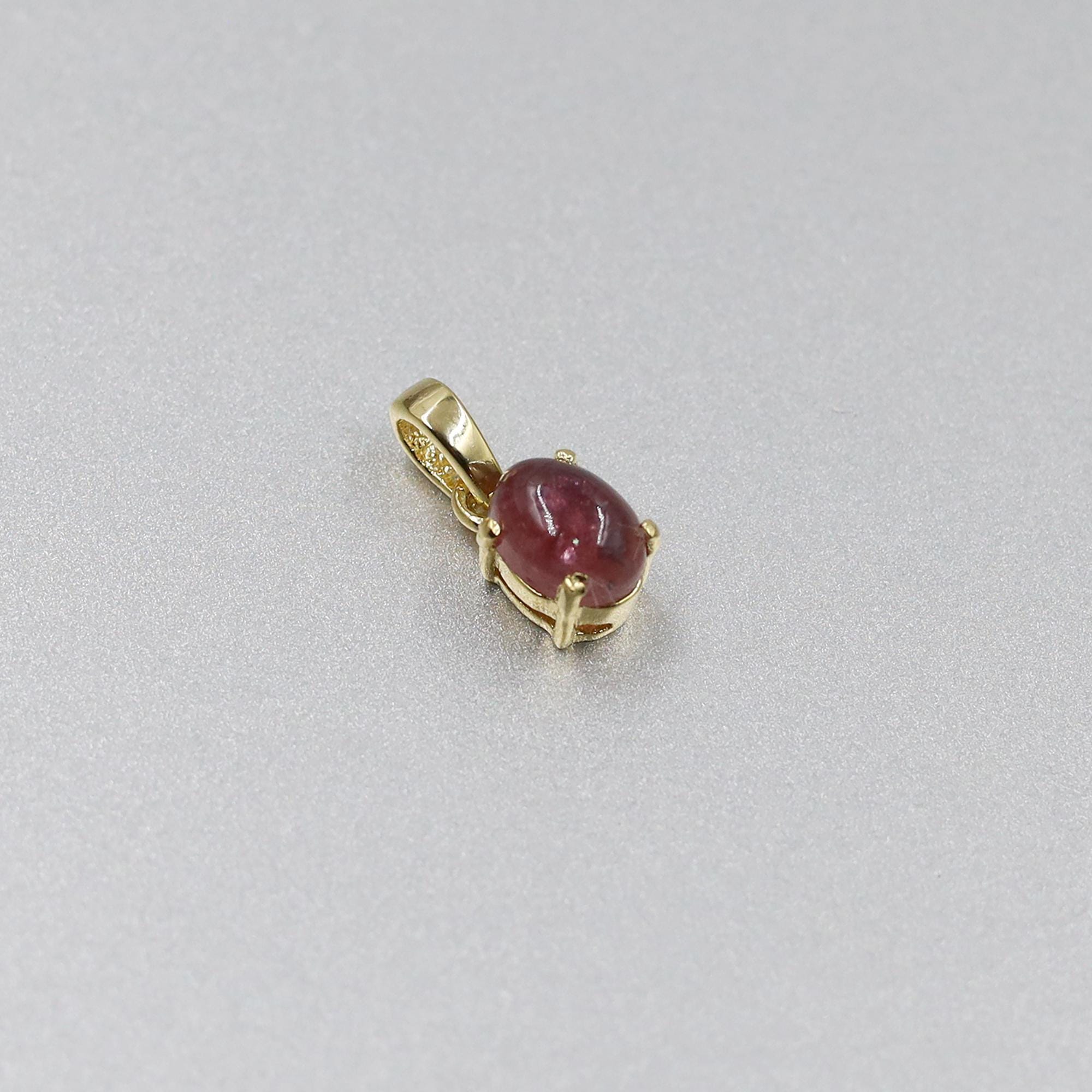 Dainty Tourmaline Pendant: 925 Silver Oval Gemstone Jewelry