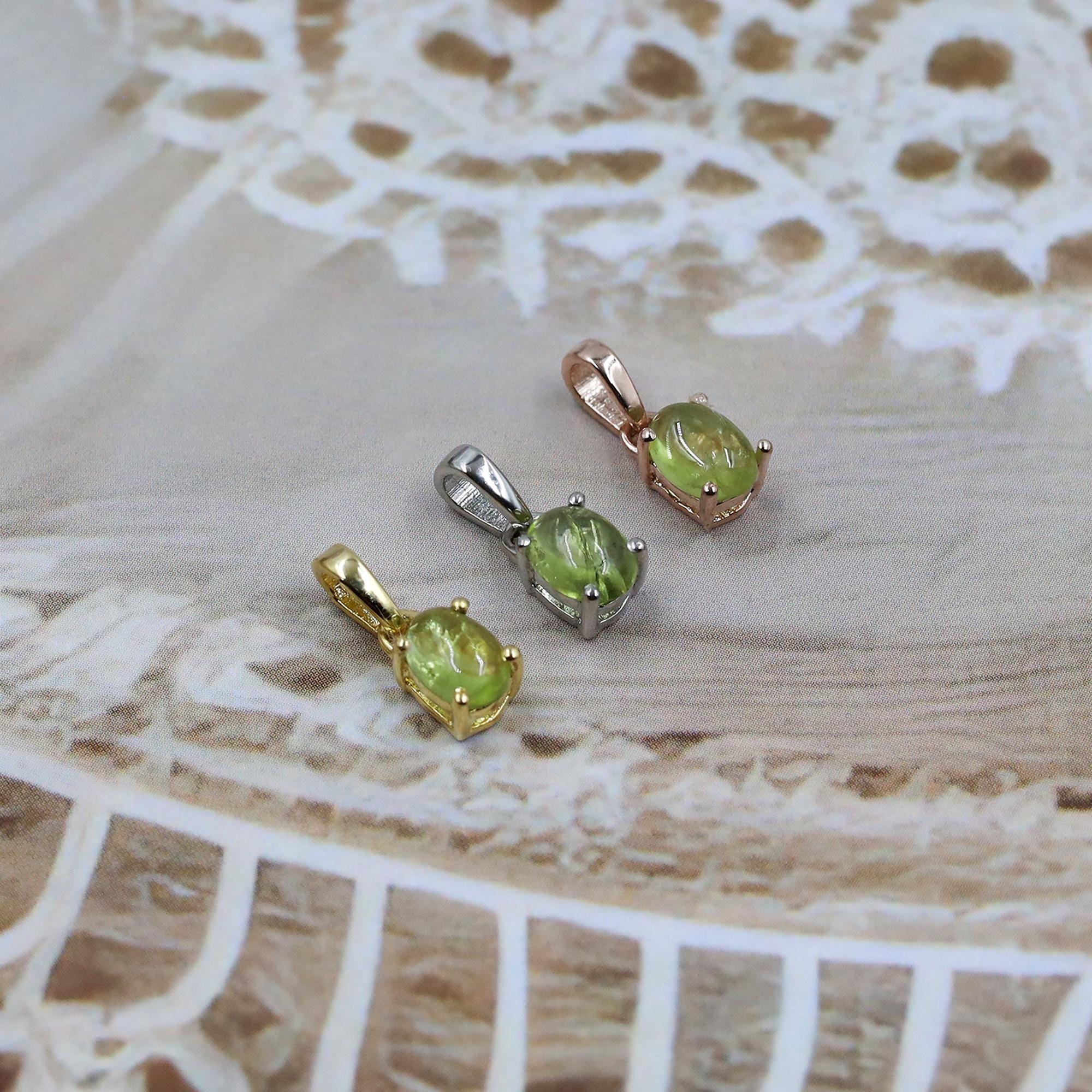 Natural Peridot Pendant: Oval Green Gemstone, Sterling Silver Necklace