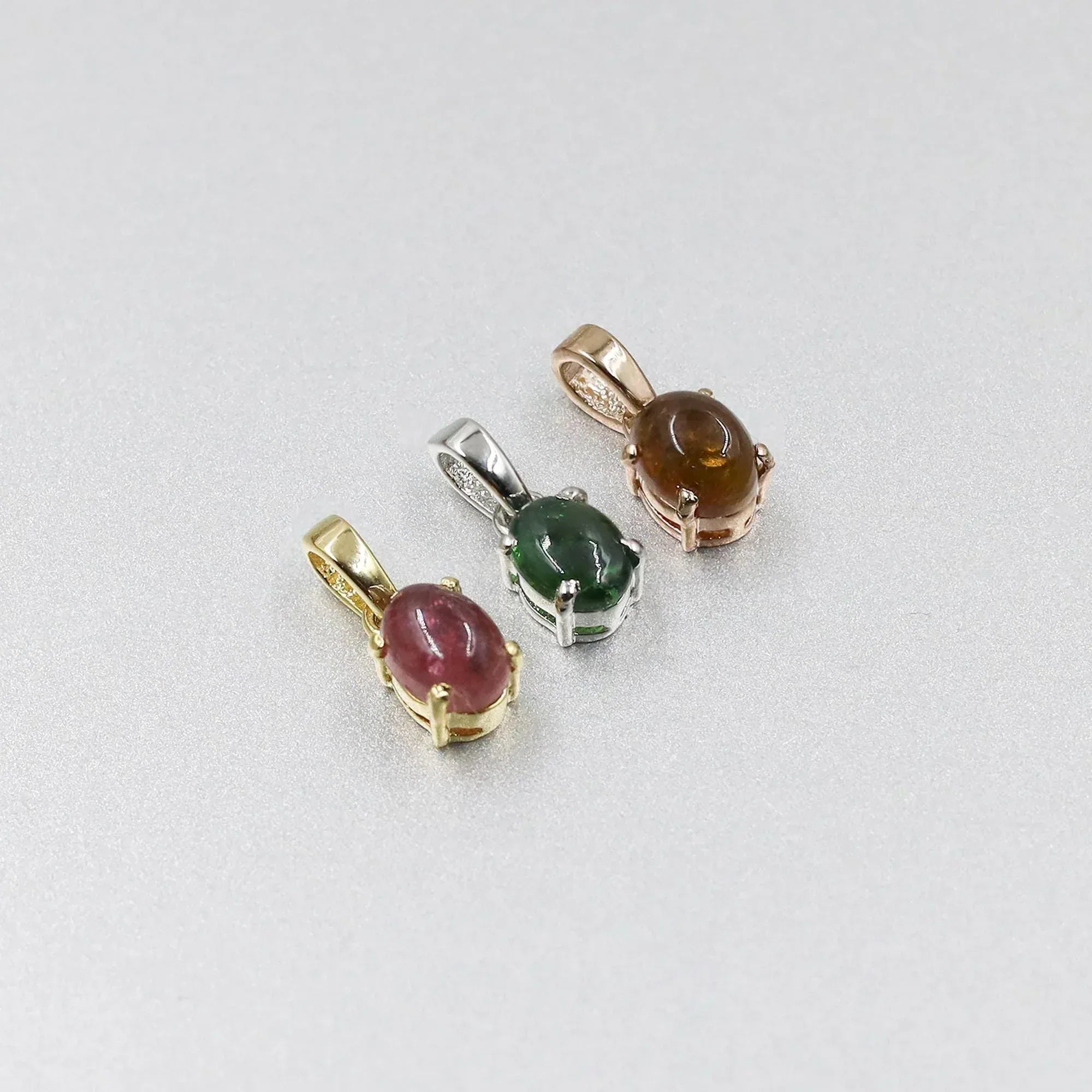 925 Silver Tourmaline Pendant: Natural Gemstone Necklace, Colorful Jewelry