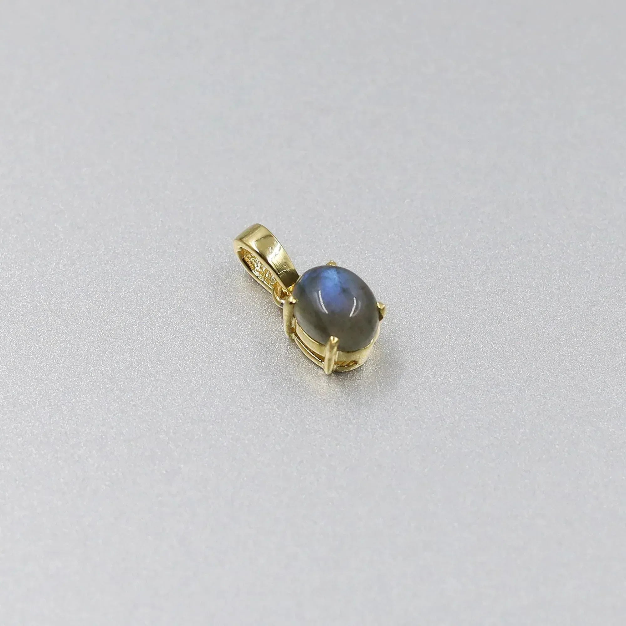 Blue Flash Labradorite Necklace: 925 Sterling Silver Teardrop Pendant