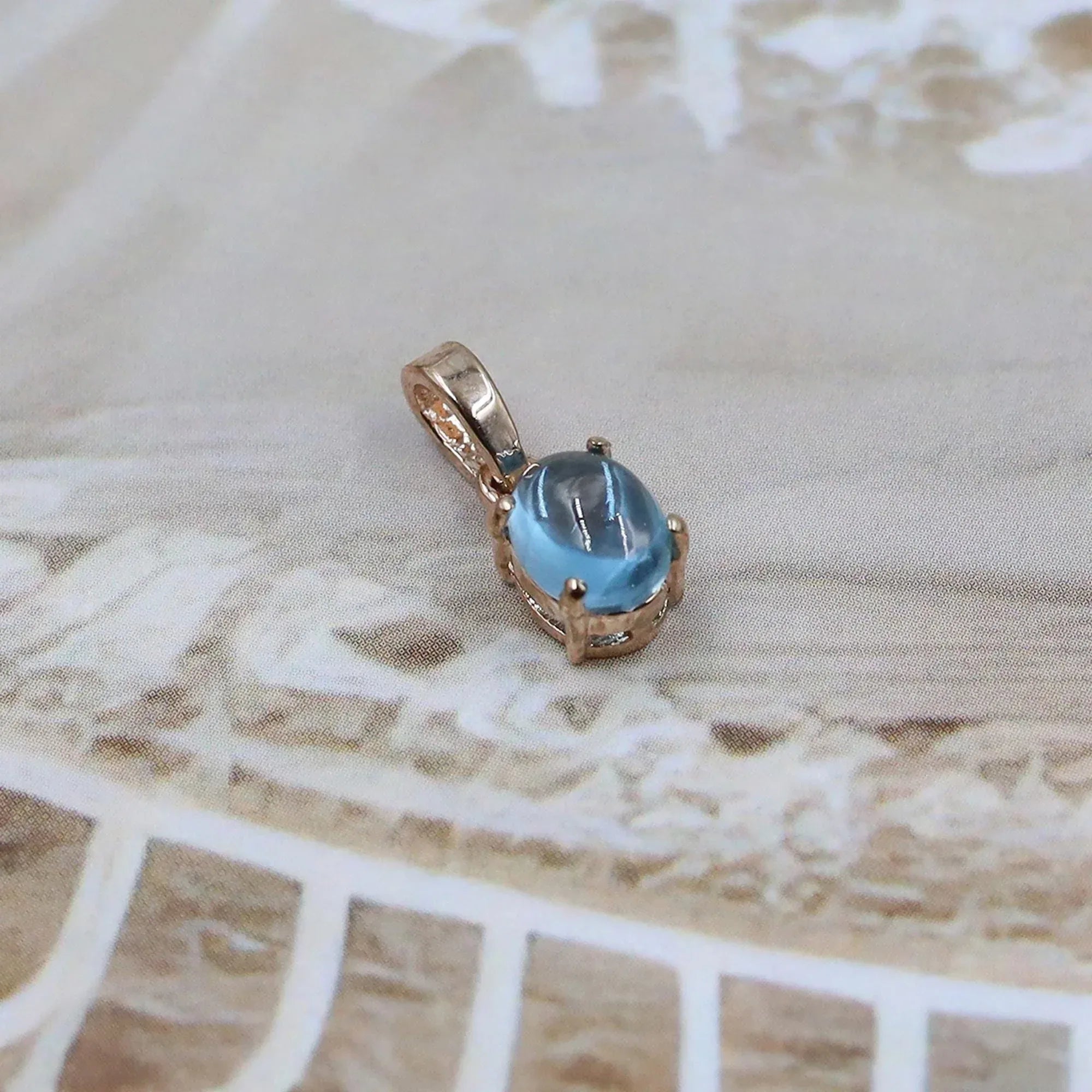 Swiss Blue Topaz Pendant: Oval Sterling Silver December Birthstone