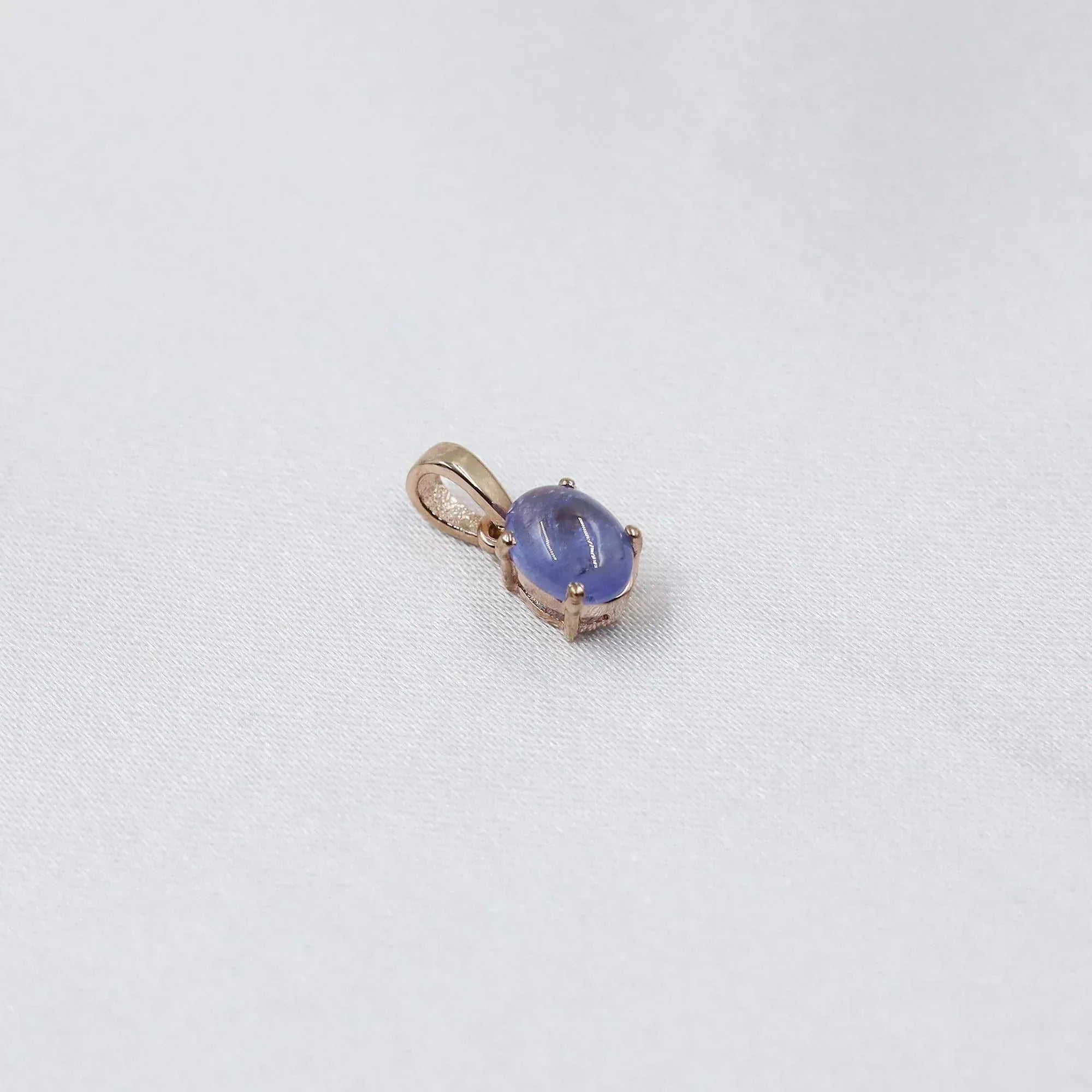 Blue Tanzanite Silver Pendant: 925 Minimalist Necklace