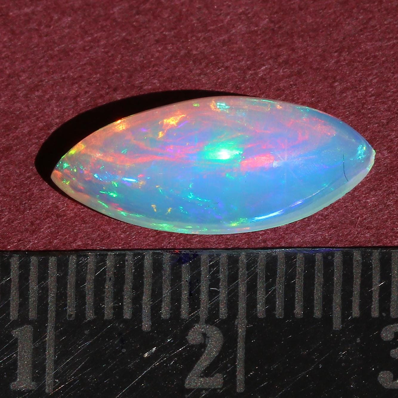 White Ethiopian Fire Opal Cabochon: 2.75 Carat Marquise Gemstone for Jewelry