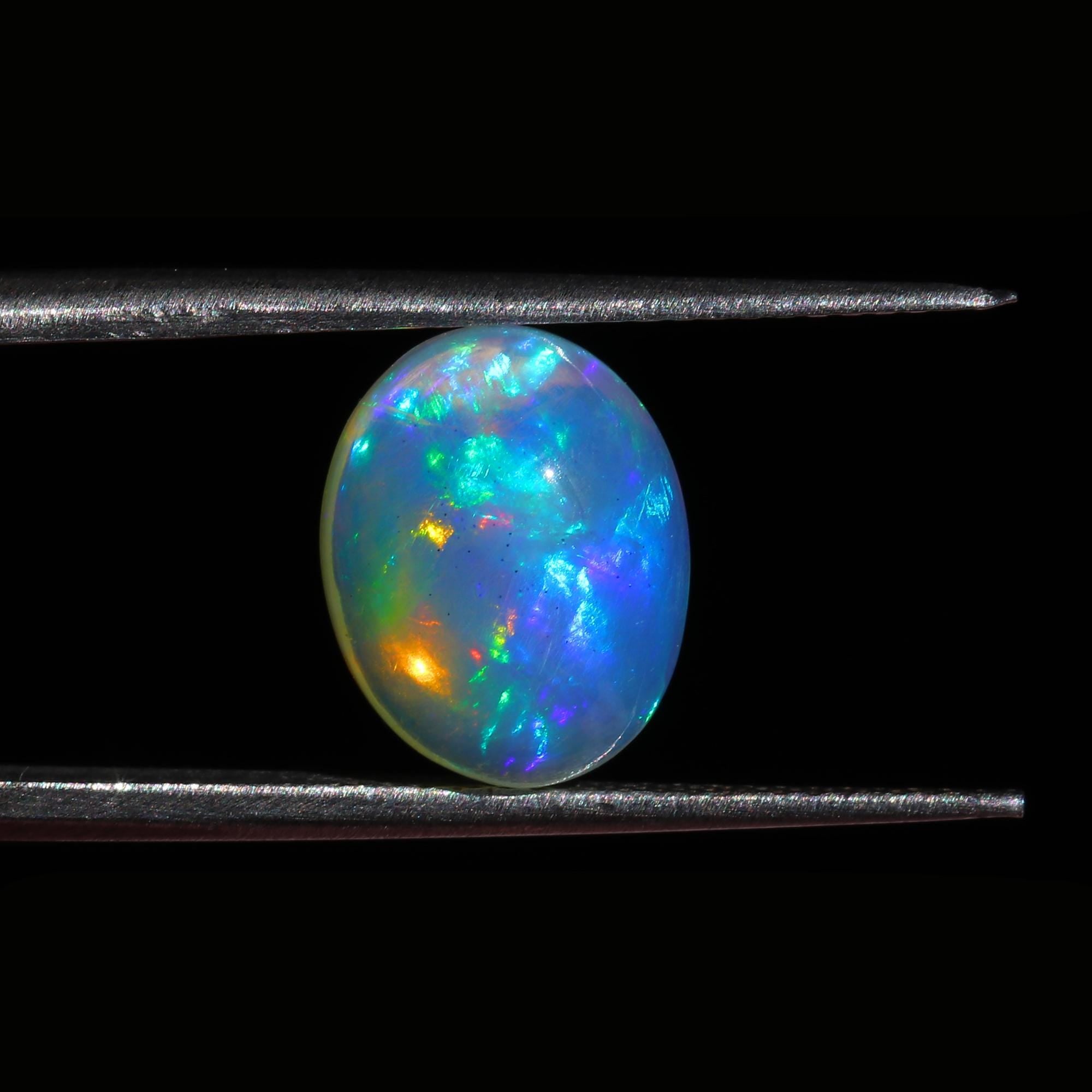 3.75 Carat Oval White Ethiopian Fire Opal Cabochon - DIY Jewelry